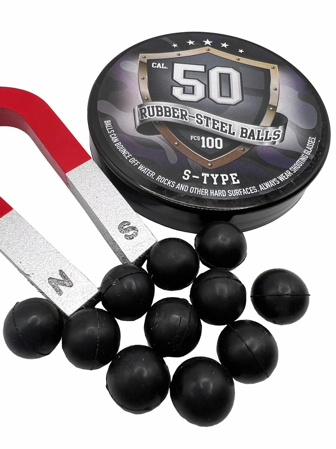 SSR 100 S-Style Premium Bolas de Paintball de Goma Dura Mixta 2.7 g para Pistolas de 50 Cal