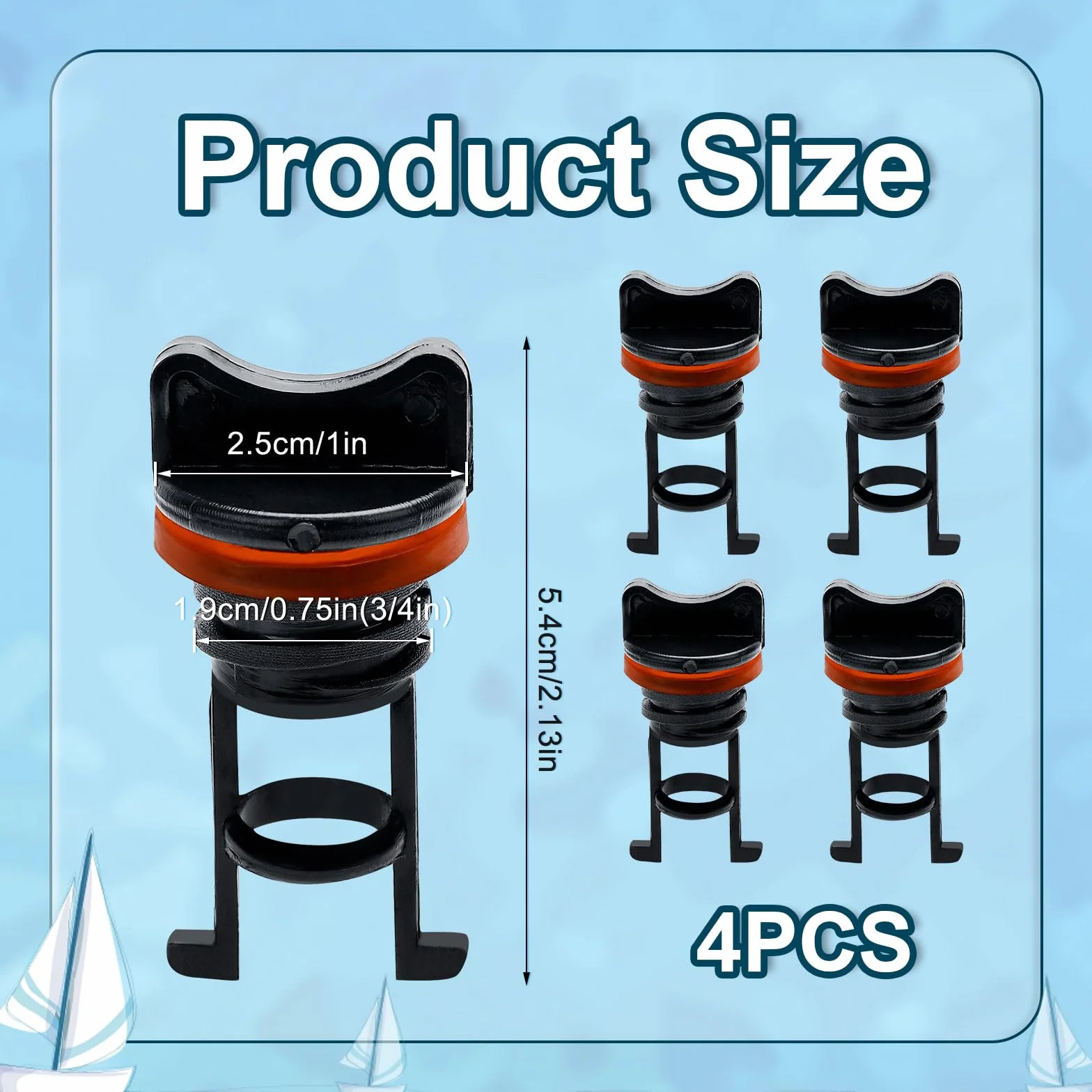 PEUTIER 4uds Tapones de Drenaje para Barcos, 1,9cm Diámetro Rosca de Nailon para Kayak Accesorios