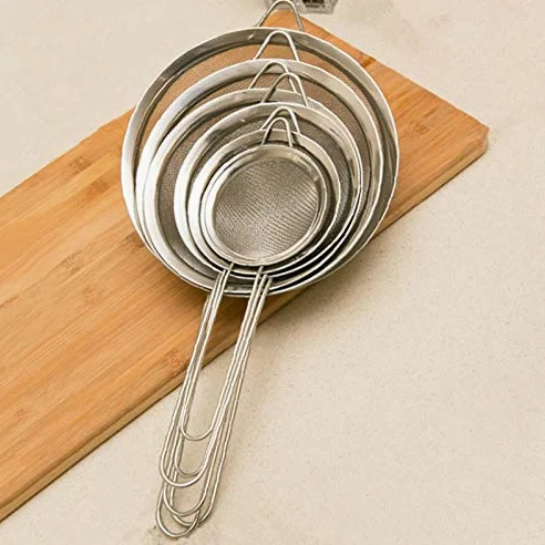 Colador de Cocina de Malla Fina de Acero Inoxidable, tamaño Grande para filtrado de Alimentos y líquidos