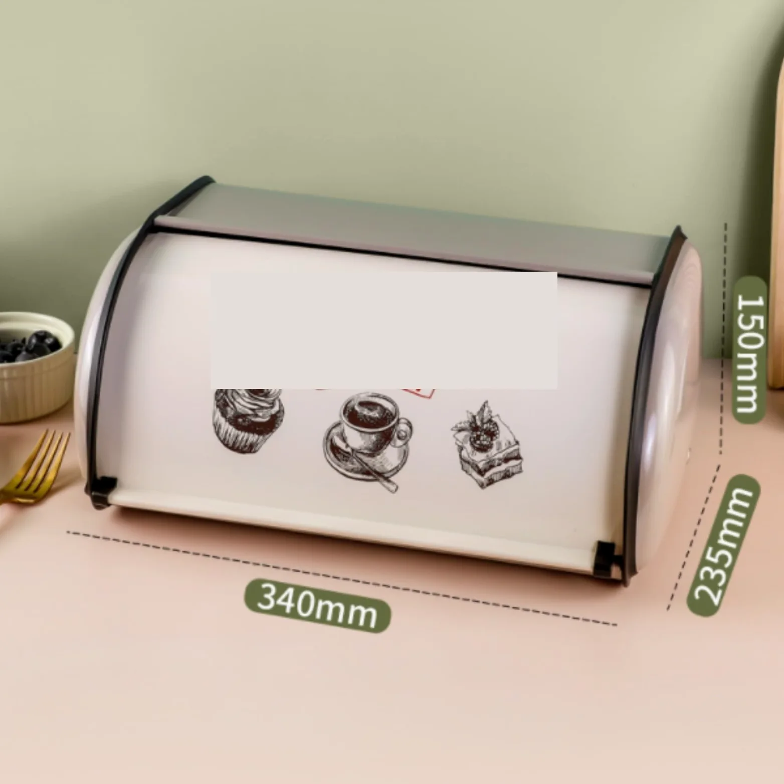 Caja De Pan Panera para Pan Contenedor De Pan De Gran Capacidad Contenedor De Pan De Metal Contenedor De Pan De Acero Inoxidable para Encimera De Cocina Caja Contenedor De Pan(G)