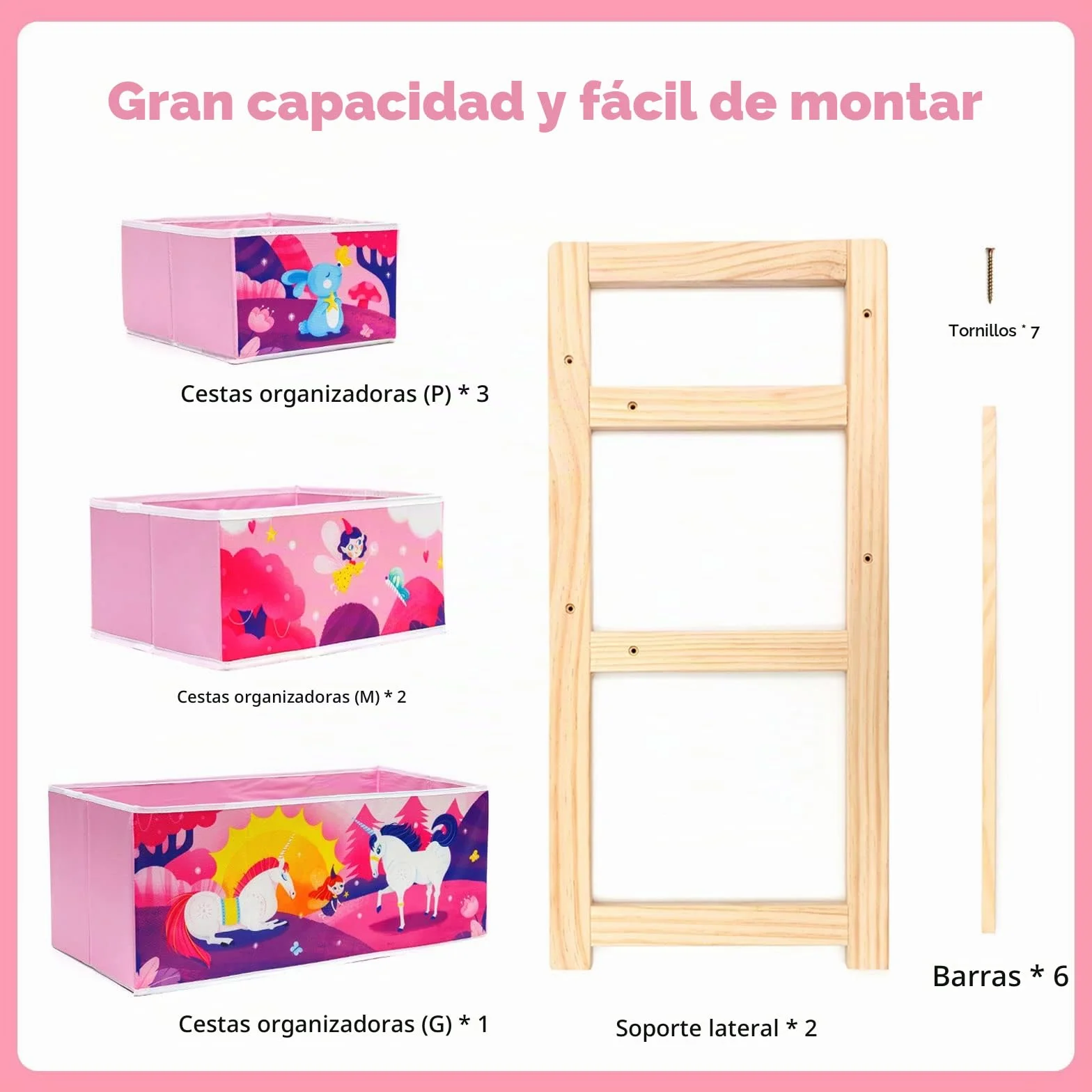 HOMCENT Organizador de Juguetes con 6 Cajas de Almacenamiento de Gran Capacidad