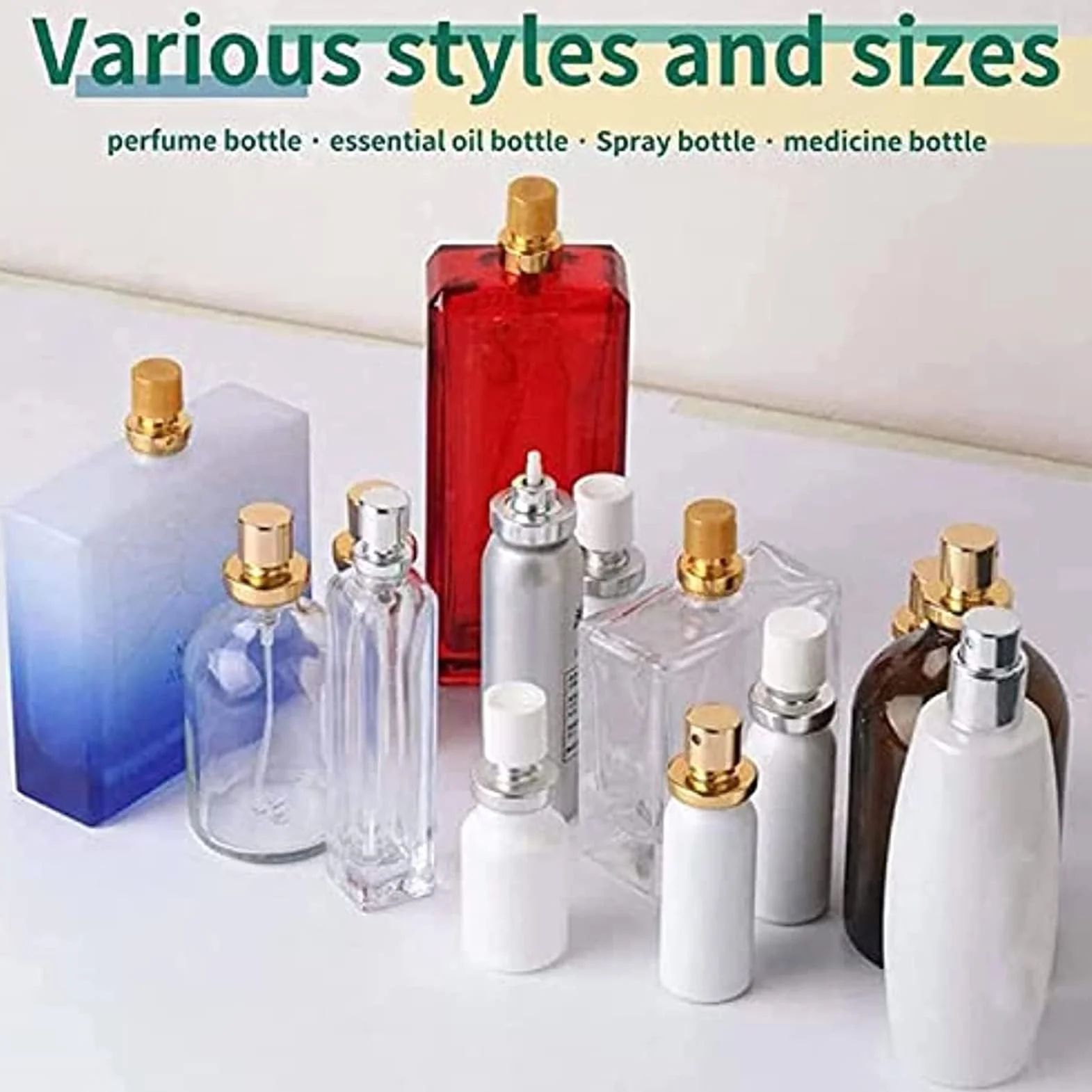 Engarzadora manual de botellas de perfume, 13-15 mm, máquina taponadora de botellas de spray con altura ajustable, máquina taponadora de prensa de acero inoxidable, máquina prensadora de botellas
