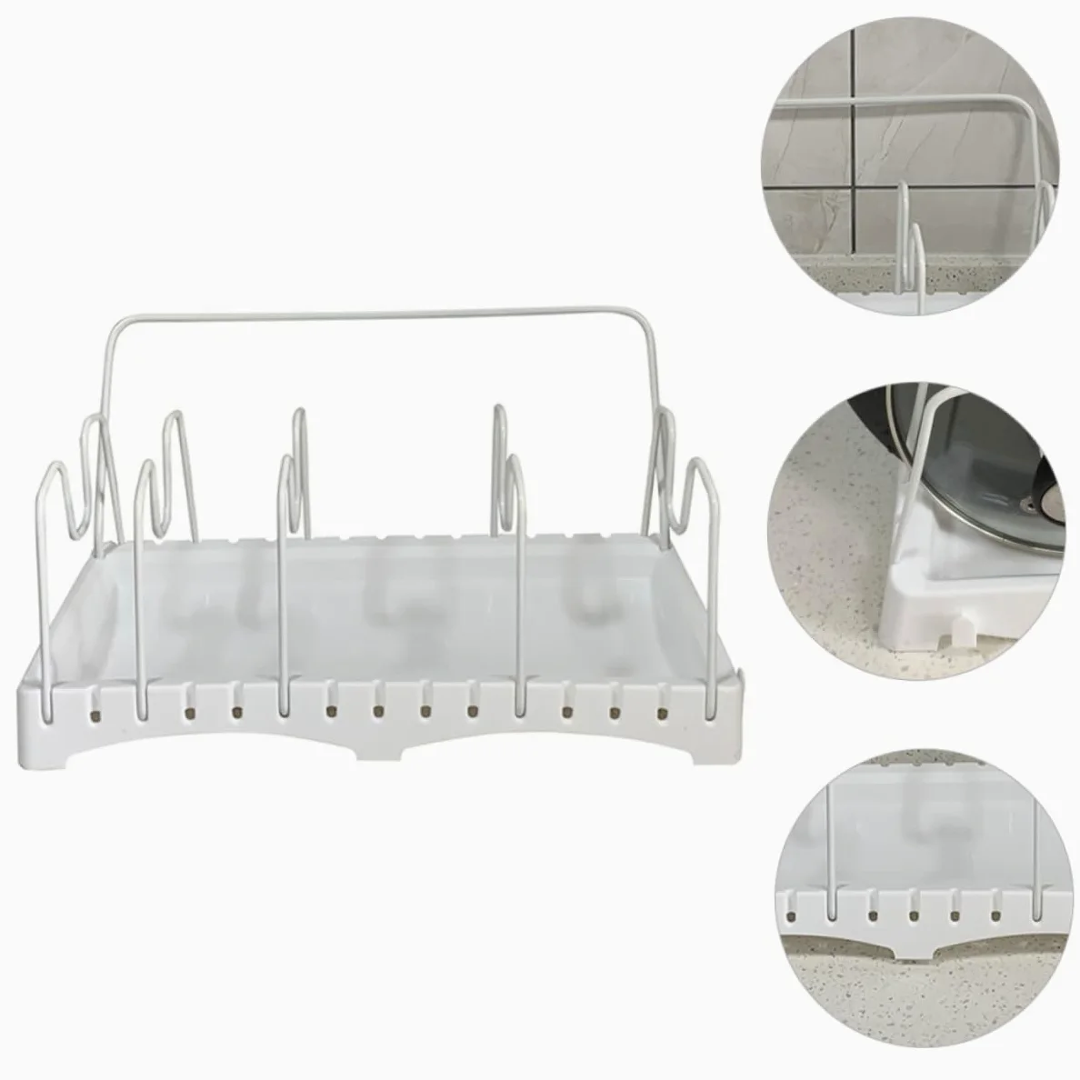 TOPBATHY Soporte Ajustable Para Tapas De Ollas Estante Para Utensilios Diseño Elegante