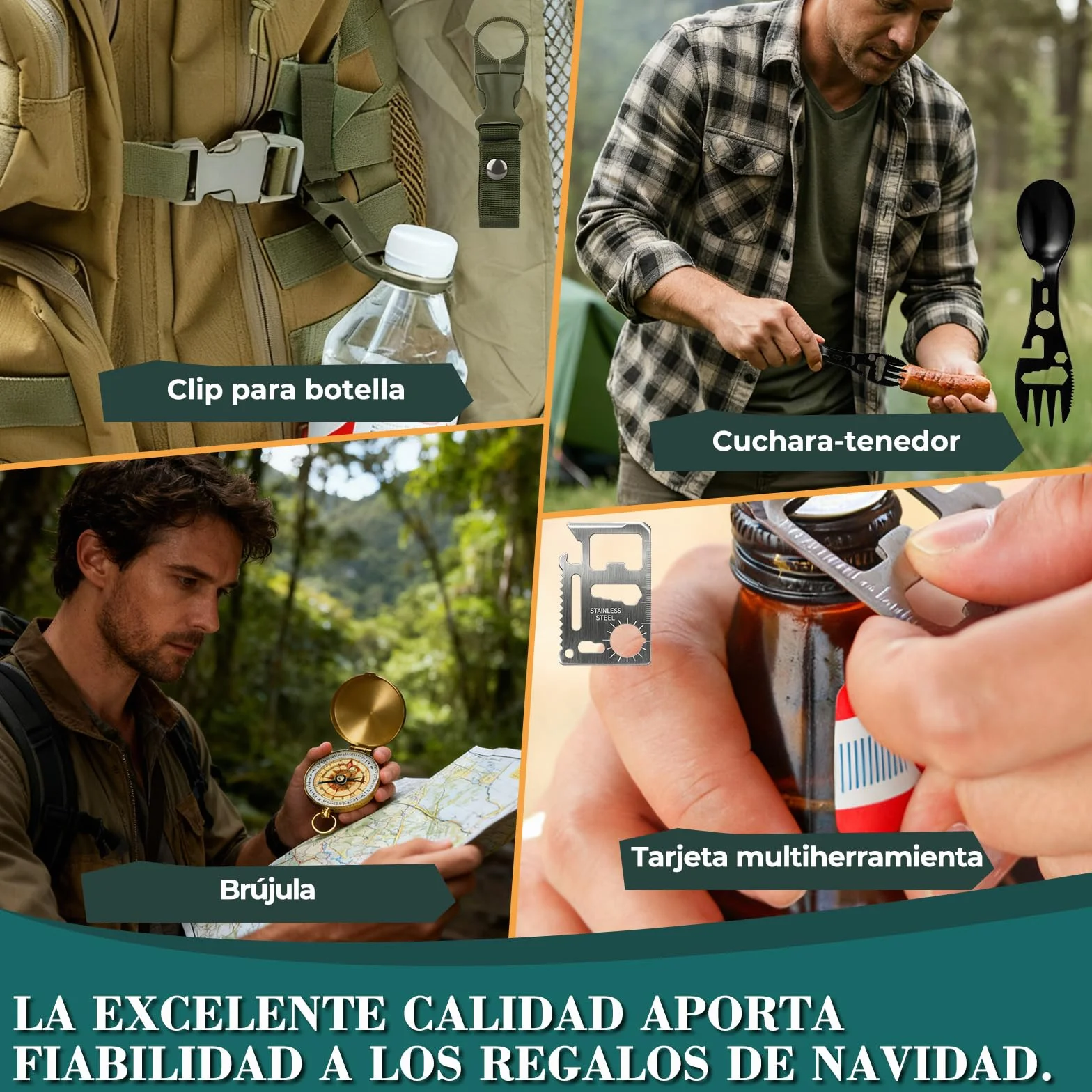 BuzzoXerex Calendario de Adviento 2025 Hombre, 24 PCS Kit de Supervivencia para Camping