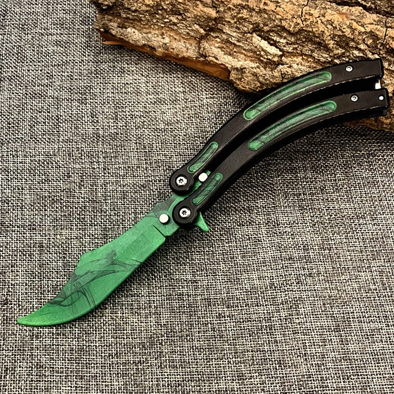 Butterfly Trainer Plegable de Acero Inoxidable Verde para Entrenamiento de Mano
