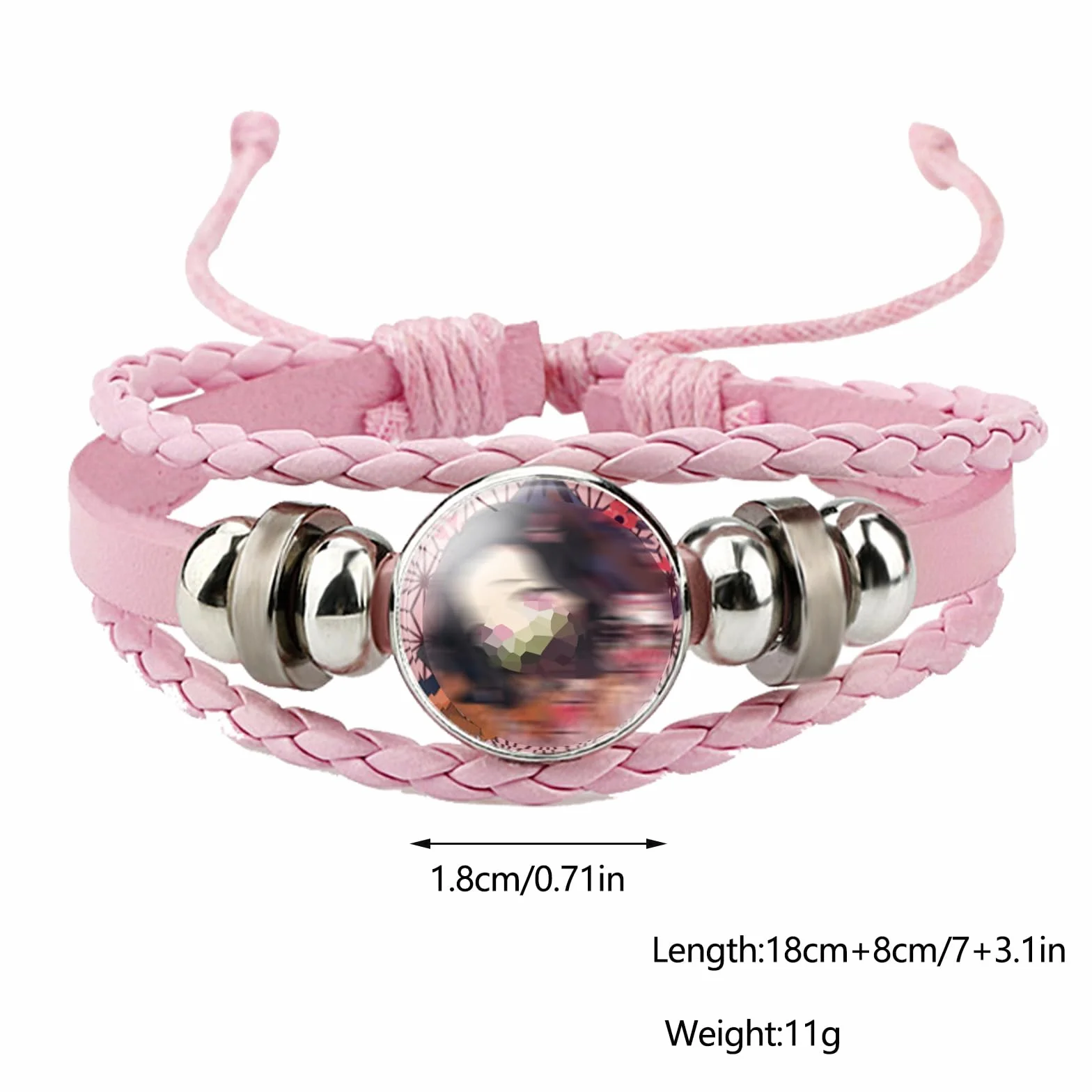 PQKL-party Pulsera de Anime Demon Cuero Trenzado Anime Pulsera Demon Cosplay FanáTico del Juego Pulserapara FanáTico