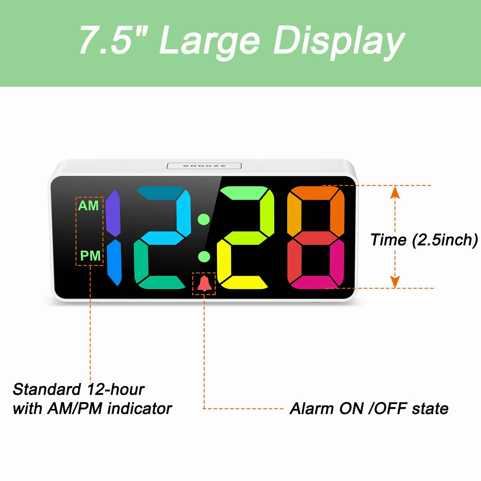 Welgo Alarm Clocks 7in x 1.5in x 3in