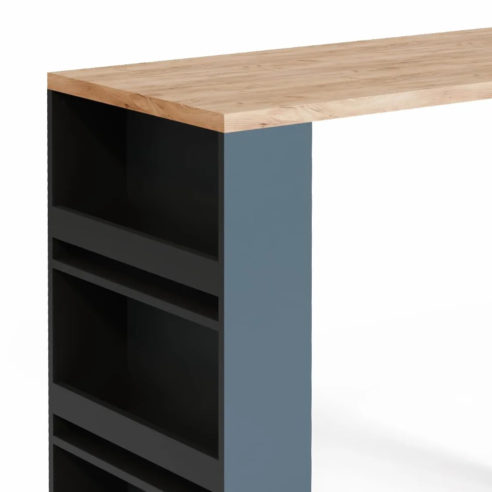 Vicco Mesa de Bar, Roble, 57 x 117 cm, con estantes Abiertos para Guardar Utensilios de Cocina