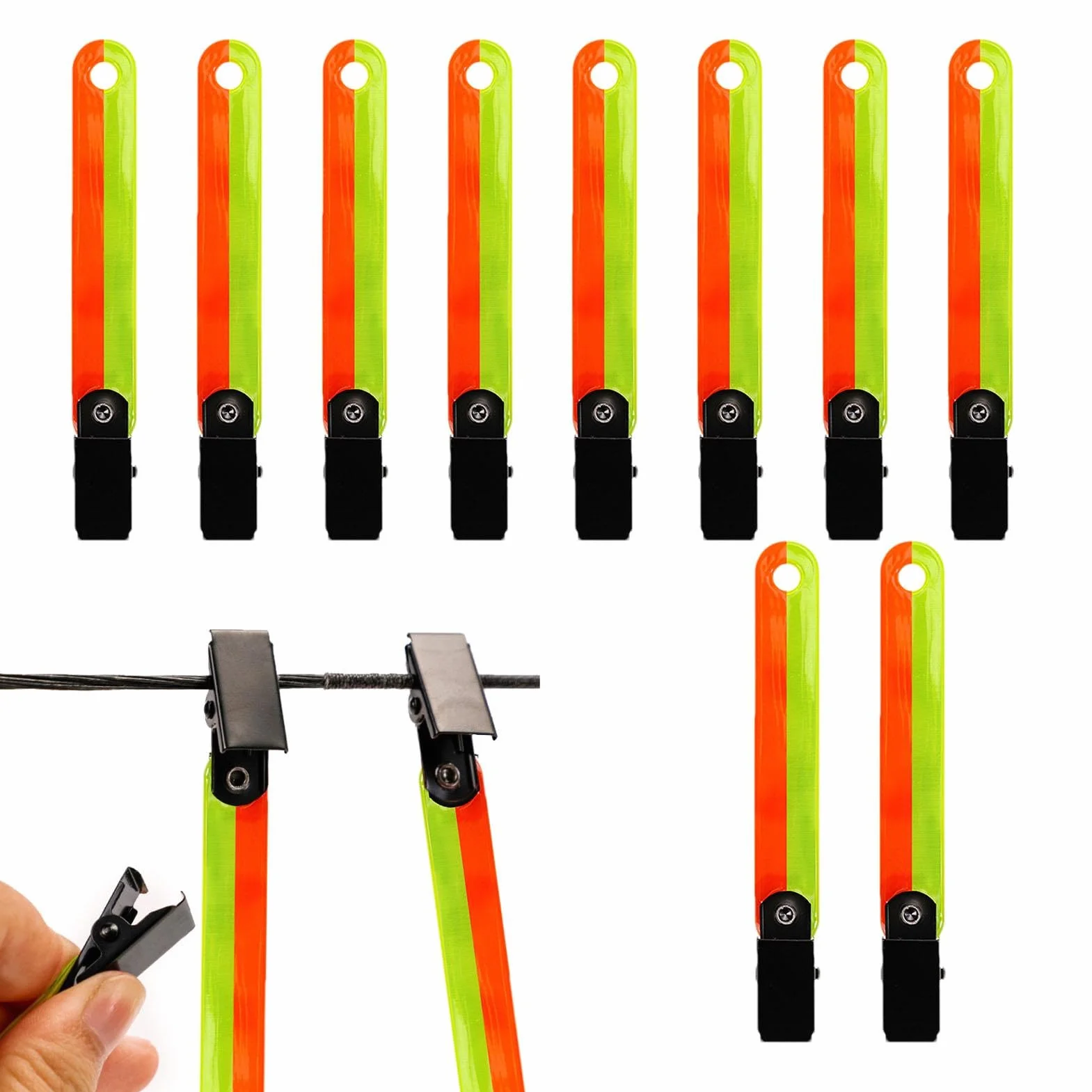 Marcadores de senderos de Alta Visibilidad con Clips Reflectantes para Caza