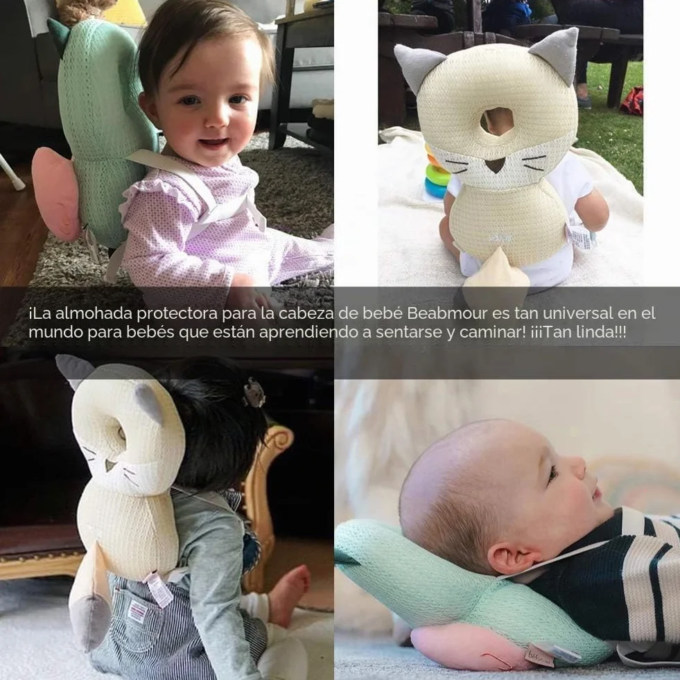 Bebamour Almohada para bebés Suave Transpirable Soporte Cabeza Anticaídas Tortuga