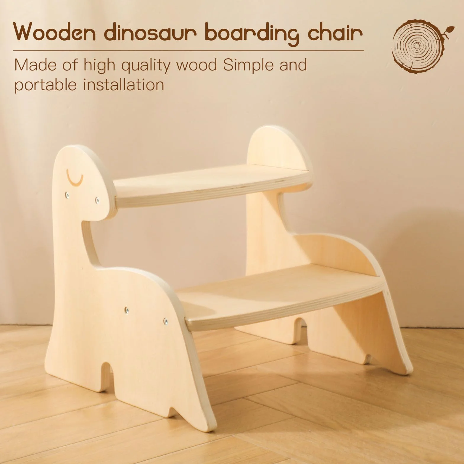 Taburete Infantil Learning Tour Wood 2 Steps Dino con Estante y Armario