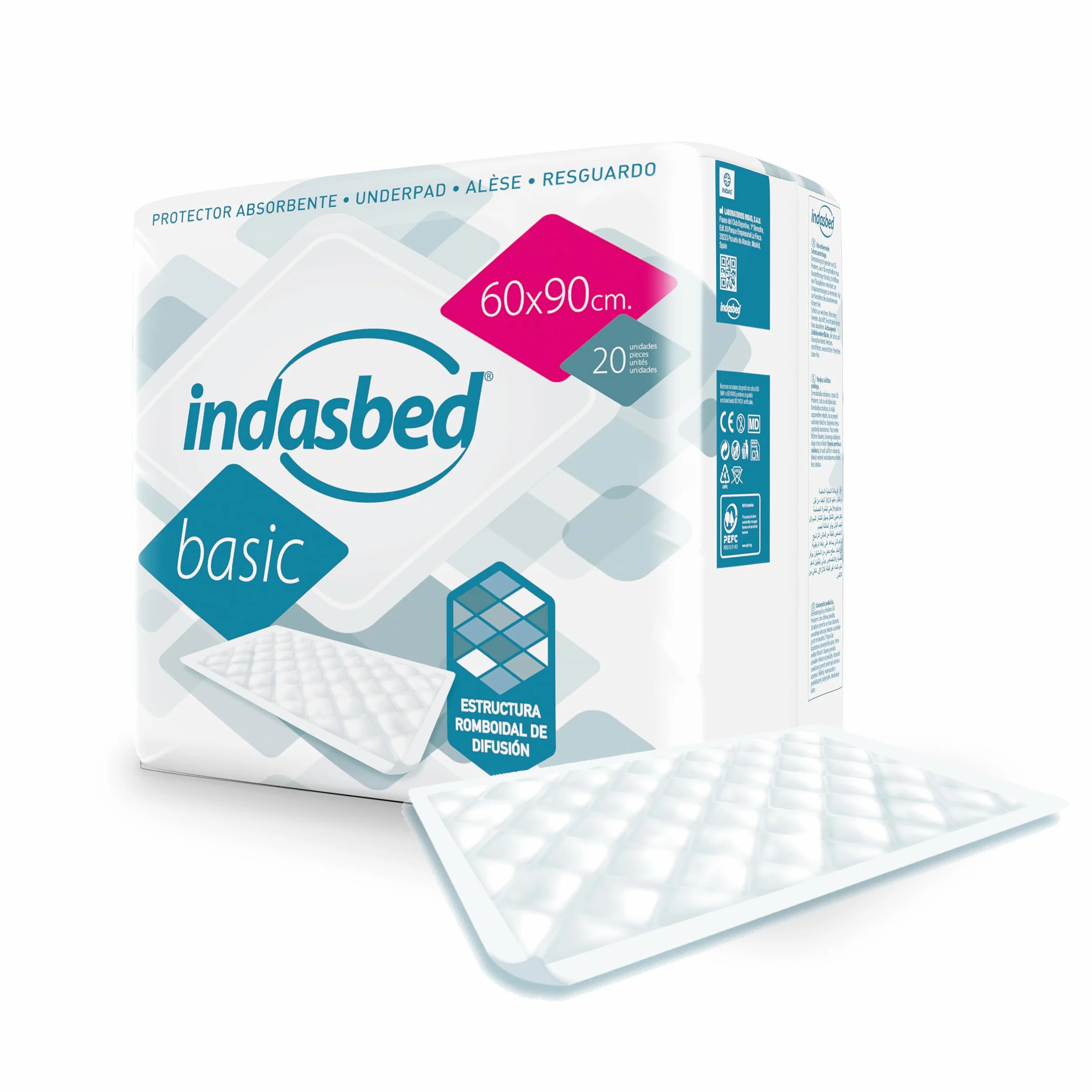 Indasbed Basic Protector Cama 60 x 90 cm Blanco 20 Unidades