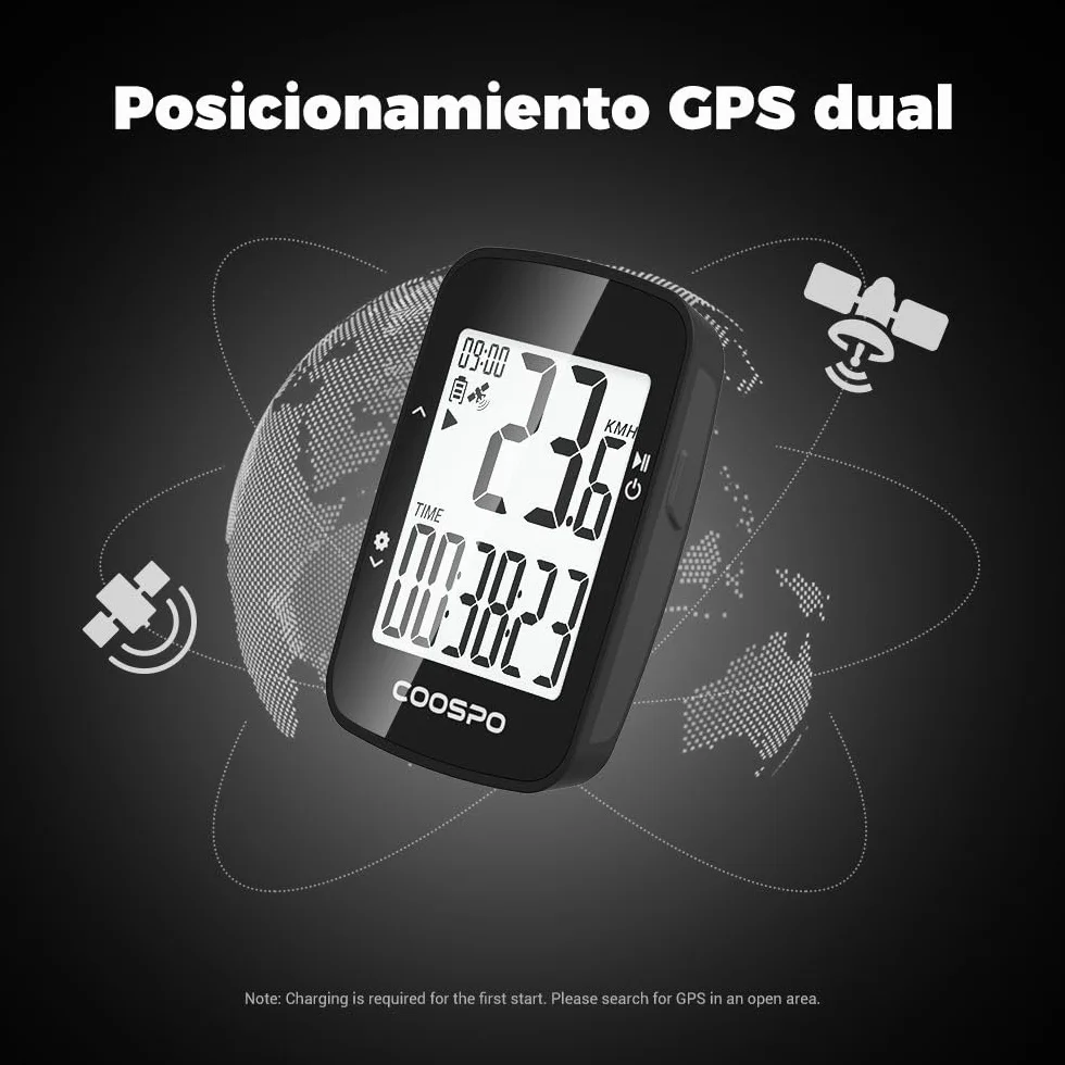 COOSPO BC26 Ciclocomputador GPS Bluetooth Bicicleta Pantalla 2.3 Pulgadas IPX7 Impermeable