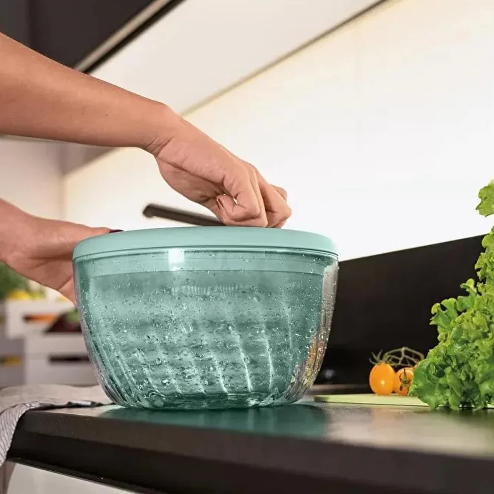 Guzzini - Kitchen Active Design, SPIN&Store, Centrifugadora de Ensalada con Tapa - Verde Oliva, 26 cm - 170900175