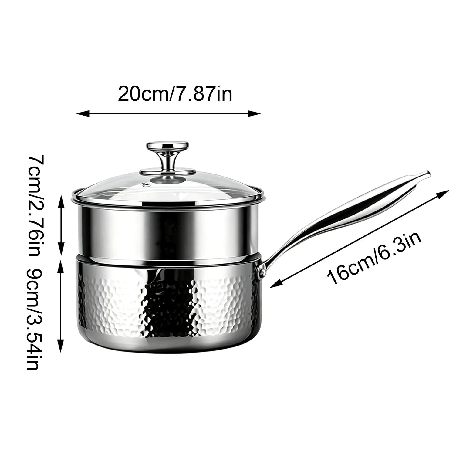 Cacerola Con Tapa Acero Inoxidable Multiusos De Pico Vertedor | Olla Para Cocinar Con Vaporera Para hogar, cocina y comedor, cocinar, freír, cocción lenta, hervir, sopas y salsas