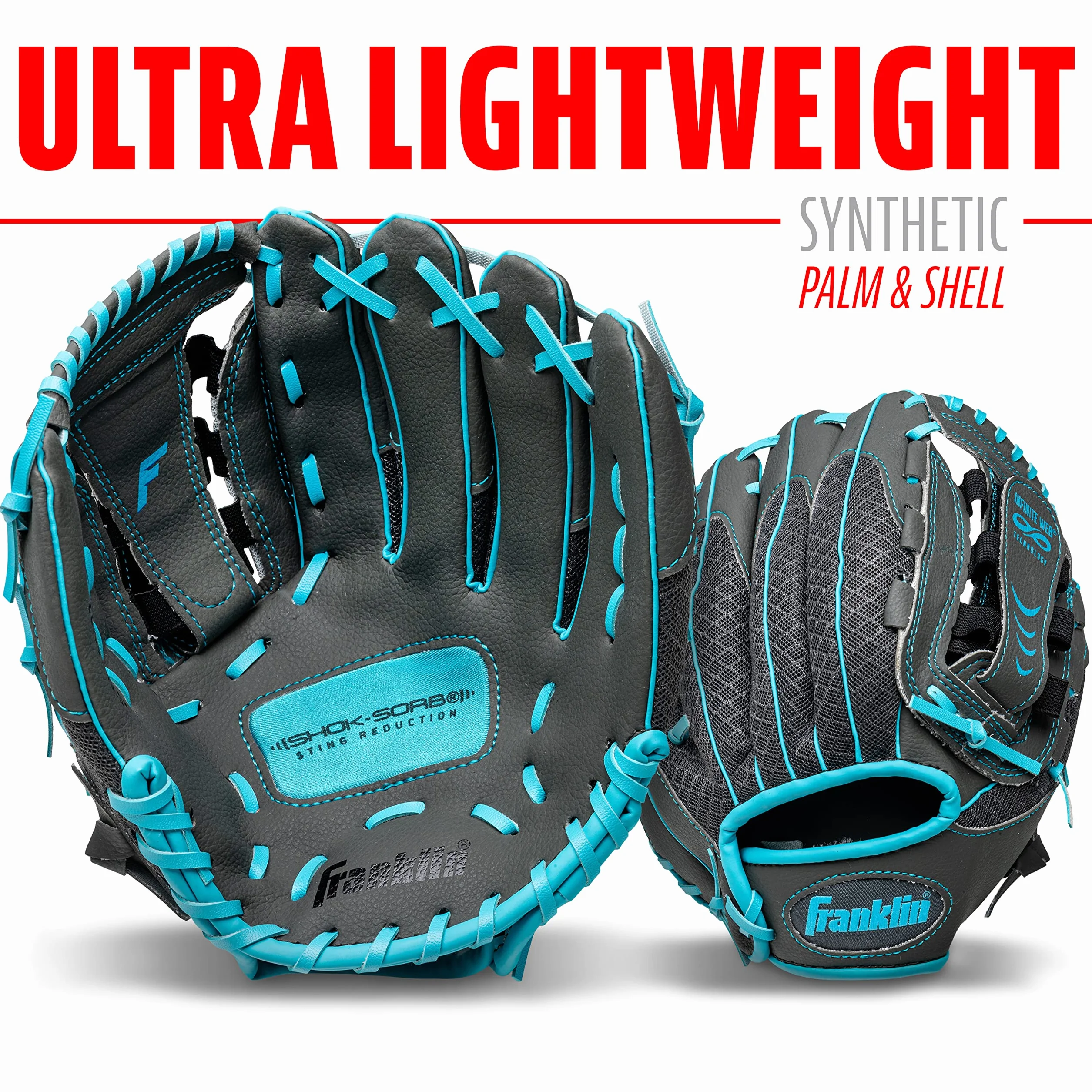 Franklin Sports Teglobe Infinite Web/Shok-Sorb Combo Series Guante de Campo 10.5 Pulgadas