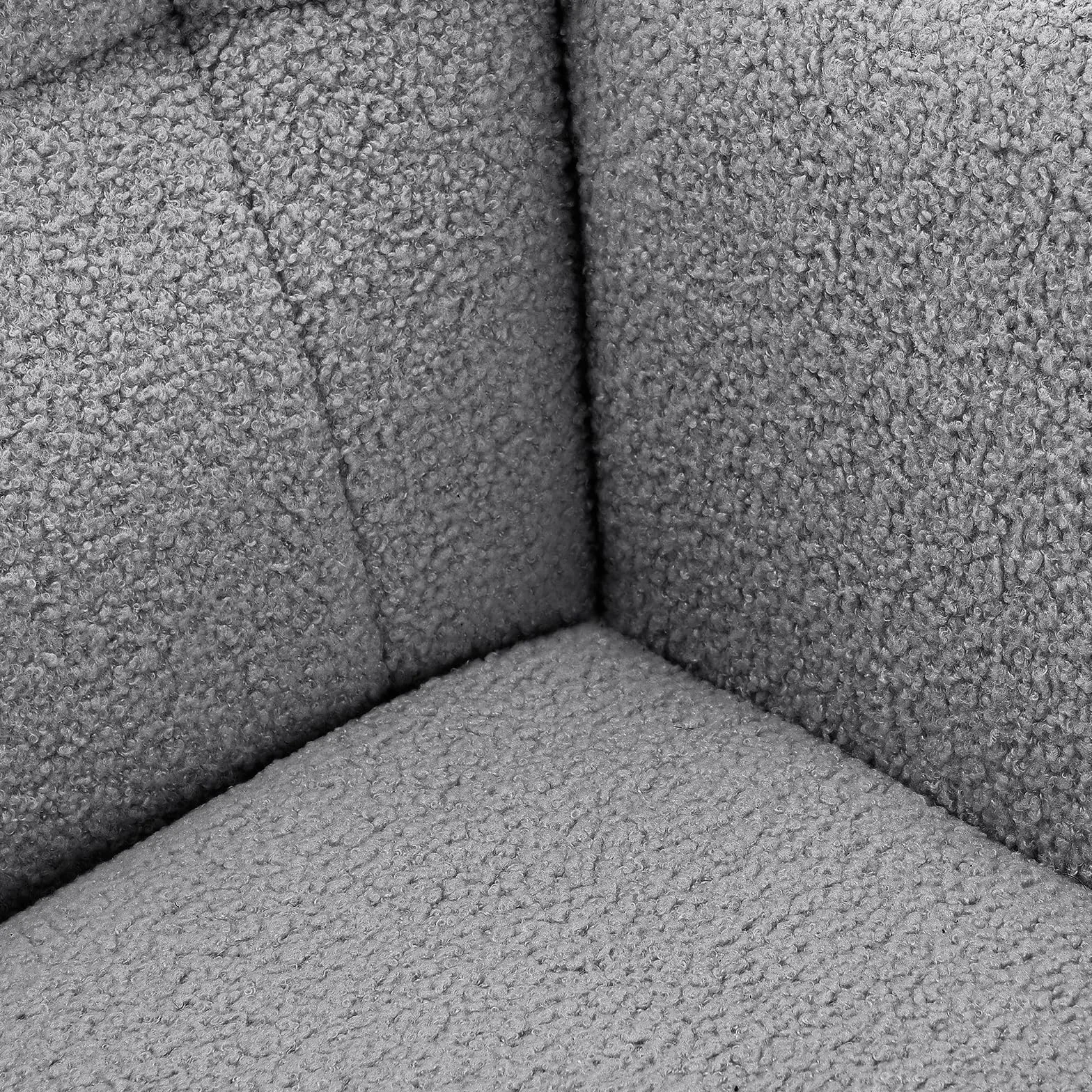 Sillón de lactancia con respaldo alto, mecedora de tela Teddy, gris oscuro