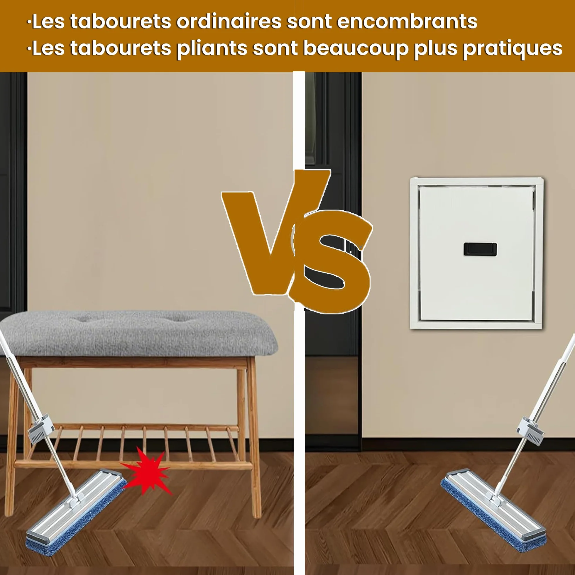 uyoyous Taburete plegable de pared para cambiar zapatos, banco de entrada, banco para salón, entrada, cuarto de baño