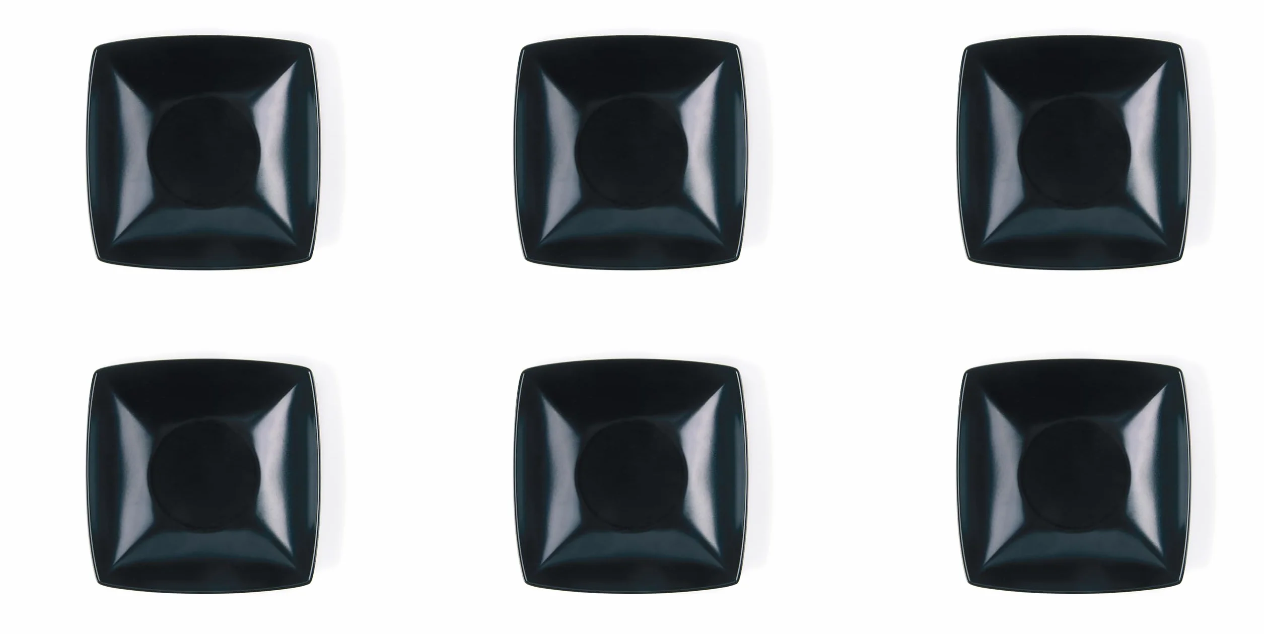 Excelsa Eclipse - Juego de 6 platos hondos cuadrados de cerámica, negro mate