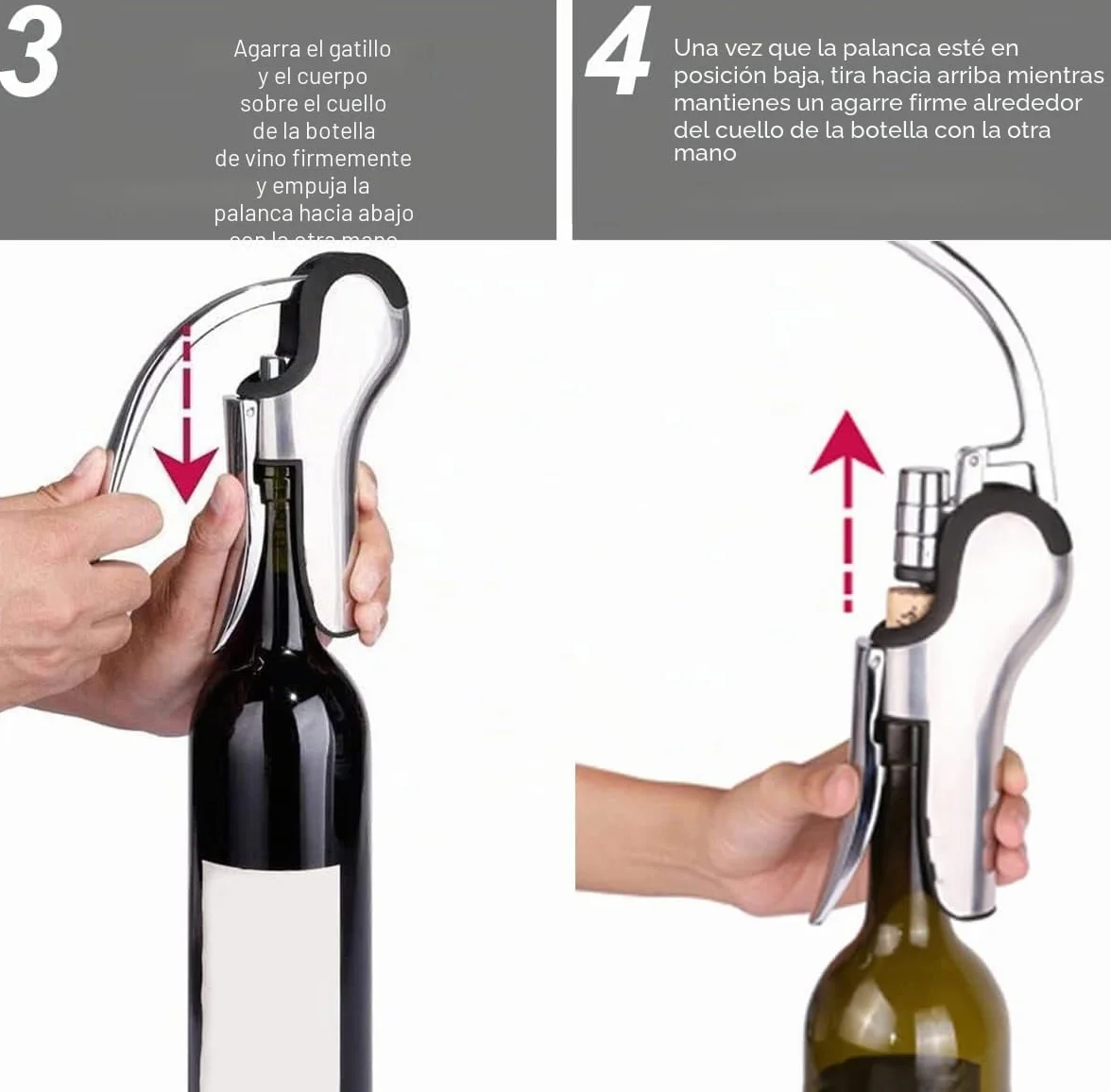 Abrebotellas de acero inoxidable con cortador de cápsulas integrado