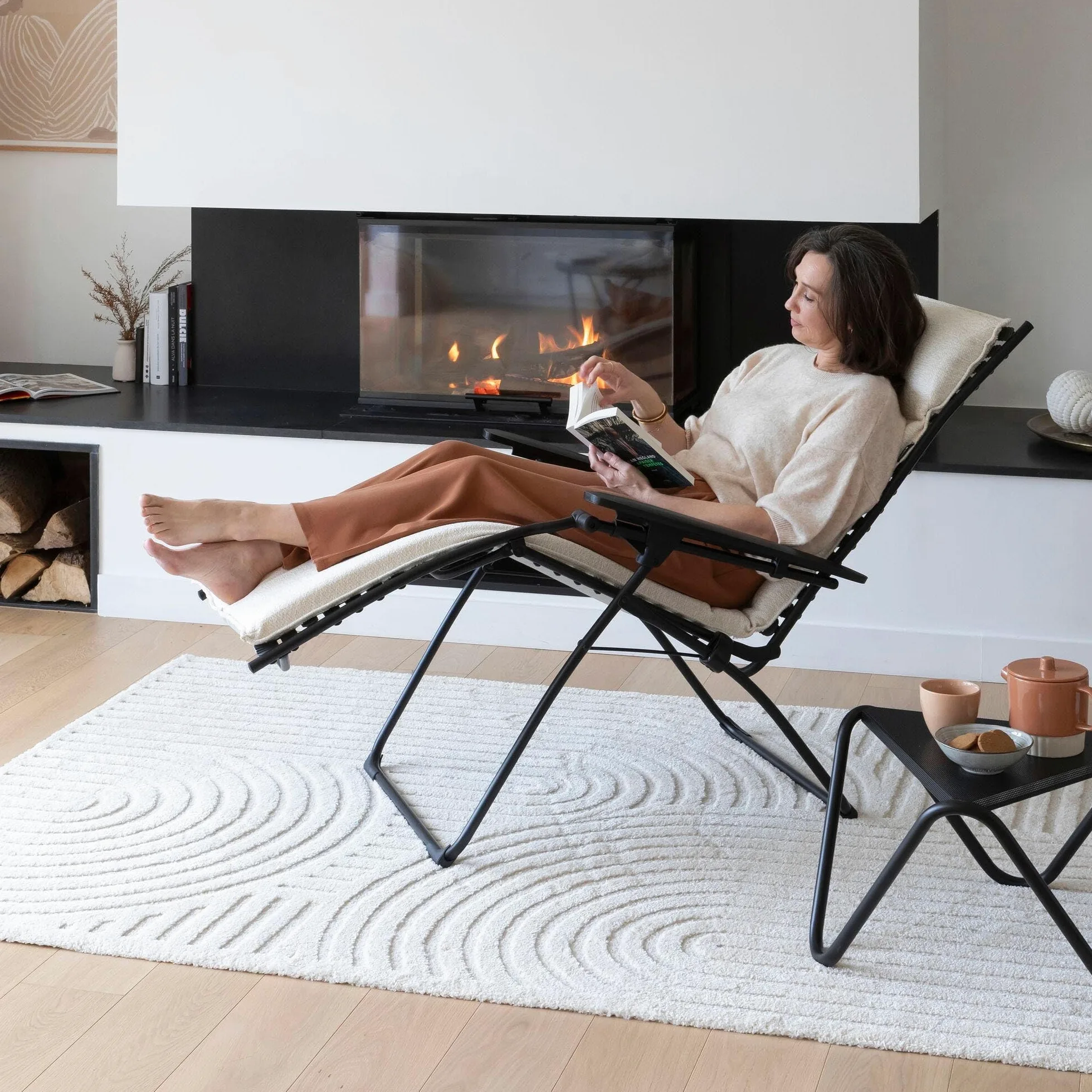 Lafuma Bayanne Niksen - Sillón Relax acolchado de gravedad cero (Beige Creme)