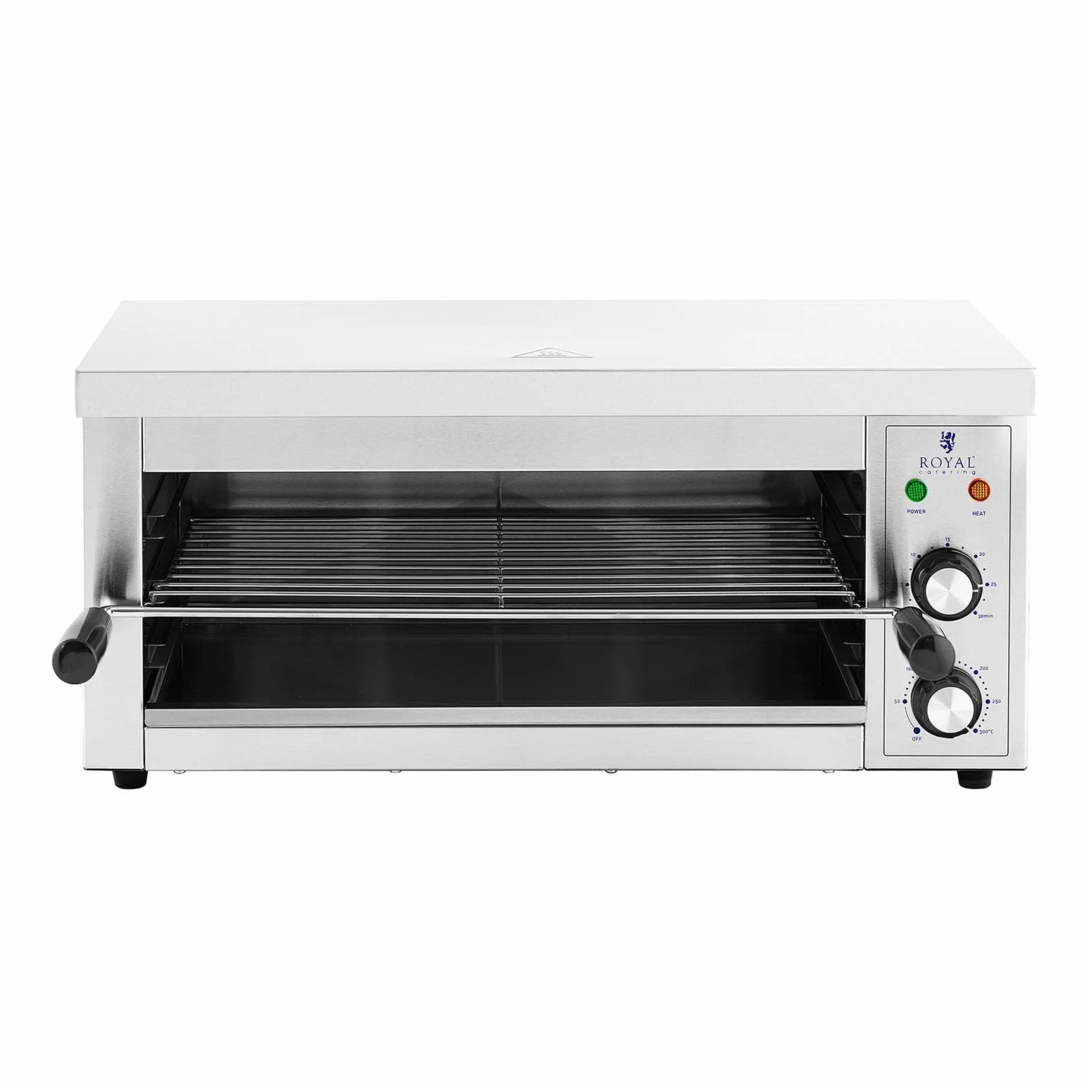 Royal Catering Horno Salamandra para Hostelería Tostador RCPES-280 (Potencia: 2.500 W, Temperatura: 50-300 °C, Acero inoxidable)