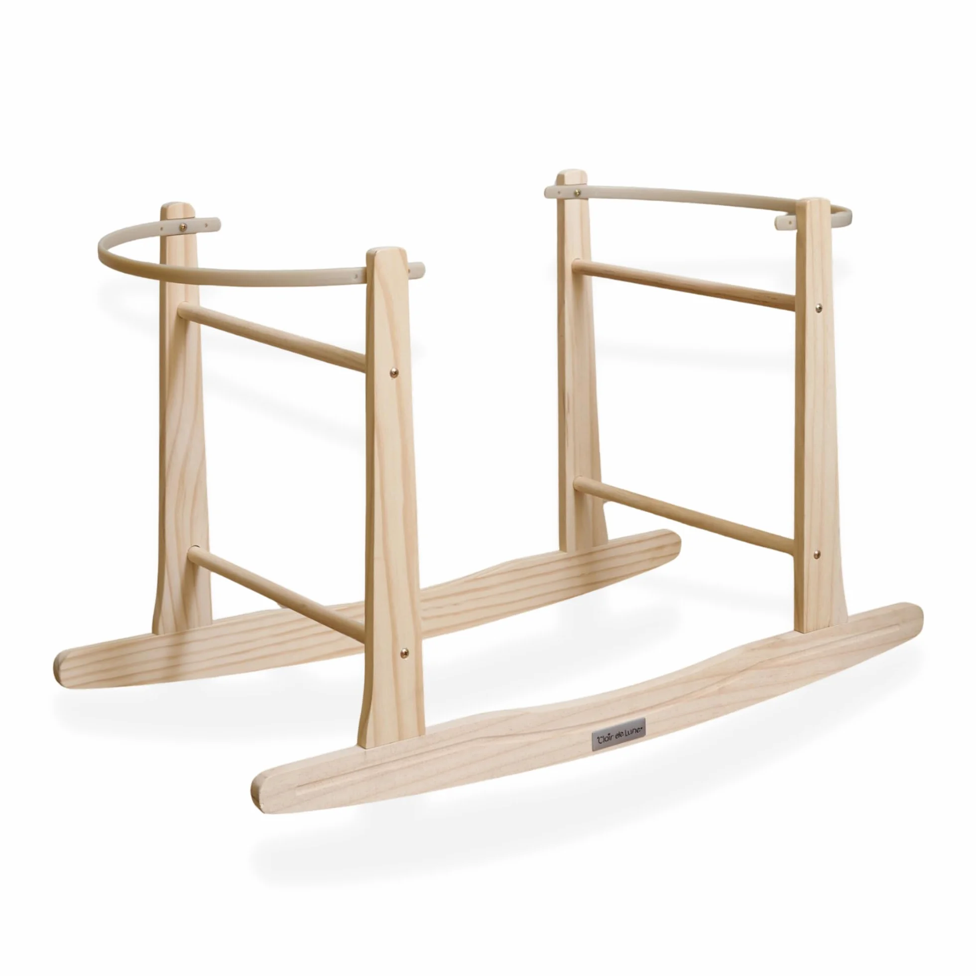 Clair de Lune Wooden Rocking Moses Basket Stand Natural