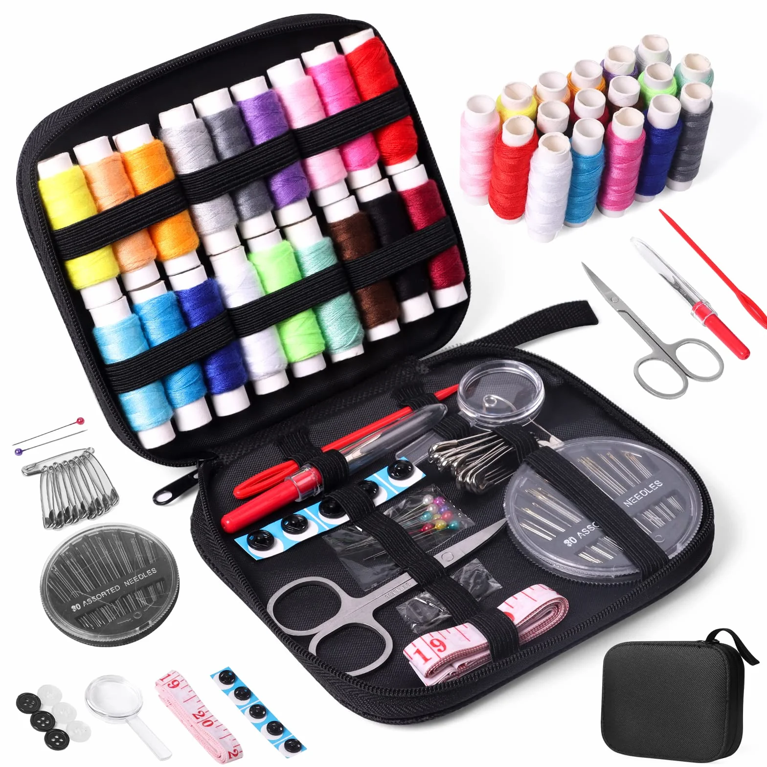 JUNING Kit de Costura,Costurero Accesorios Costura Kit de Accesorios para el Viajes y Principiantes y emergencias, M