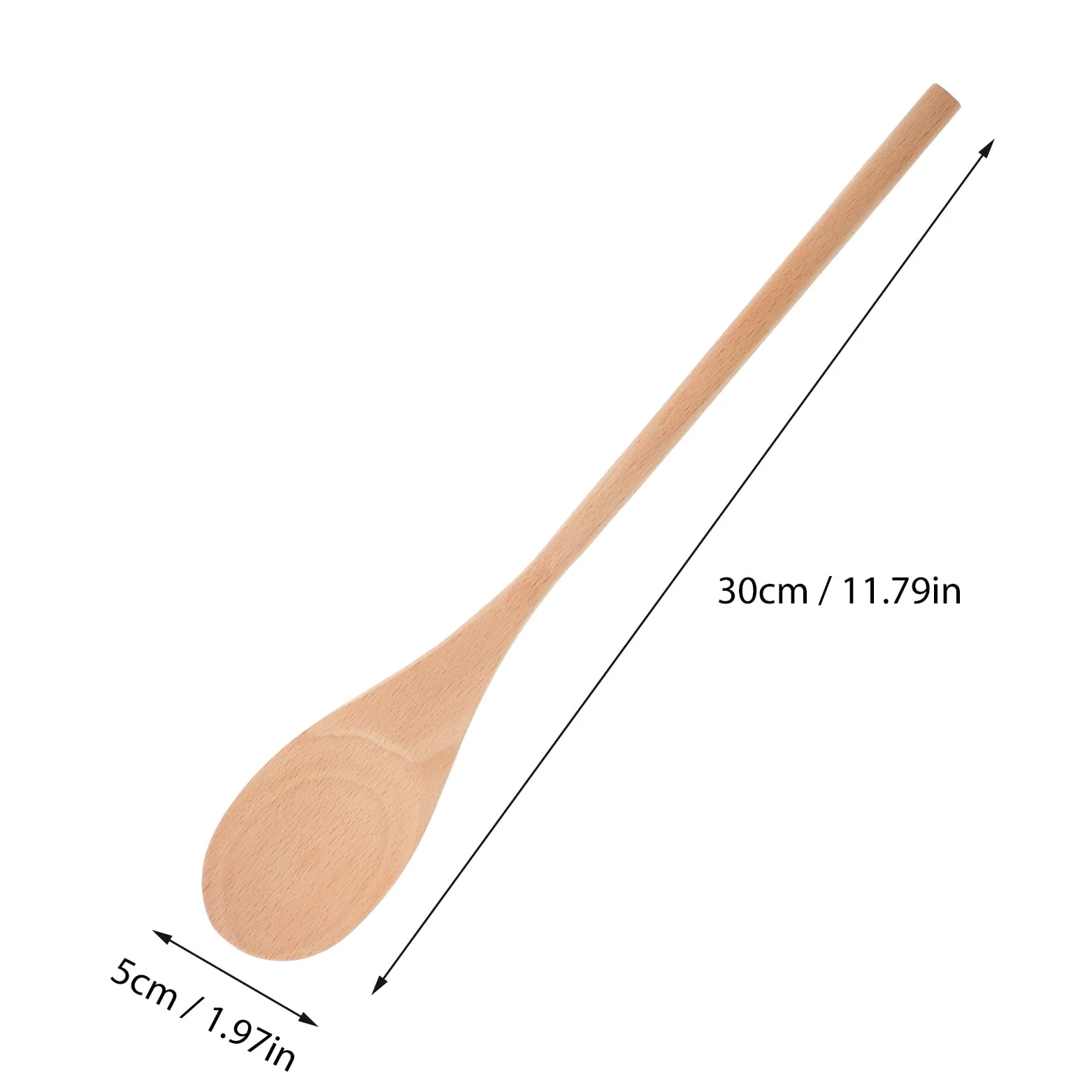 Juego de 24 Cucharas de Madera Mango Largo para Mezclar y Cocinar | Pintar, Diseño Blanco para DIY y Decoración, Utensilio Versátil, Tono Beige Natural