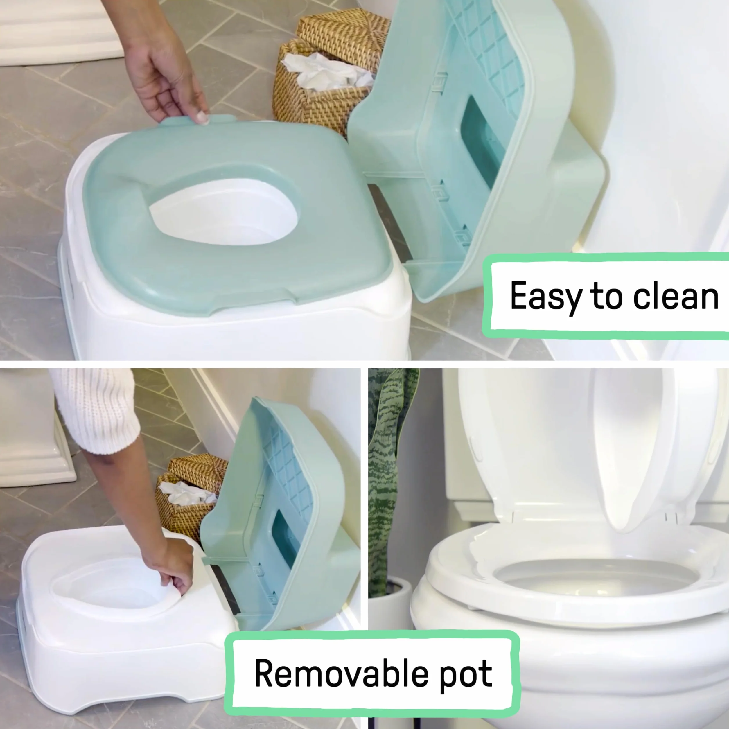 Ingenuity Sistema de Entrenamiento 3 en 1 Orinal Tapa Taburete Doble Antideslizante