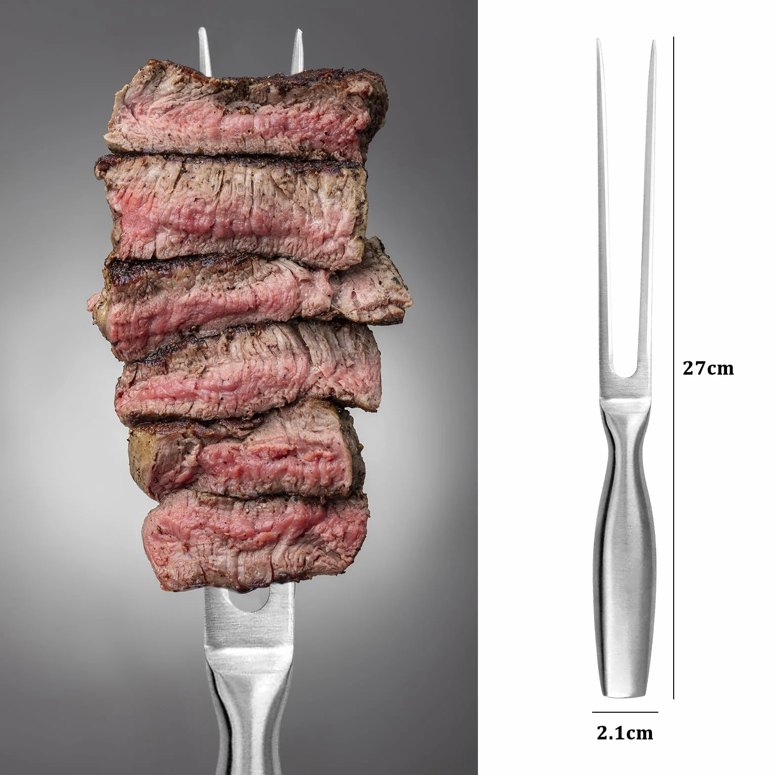 2 Piezas 27 cm Tenedor de Trinchar con Mango Ergonómico Tenedor de Cocina de Carne Trinchado de Acero Inoxidable para Trinchar Carne Ideal para Barbacoa Uso en Cocinas Domésticas Parrillas