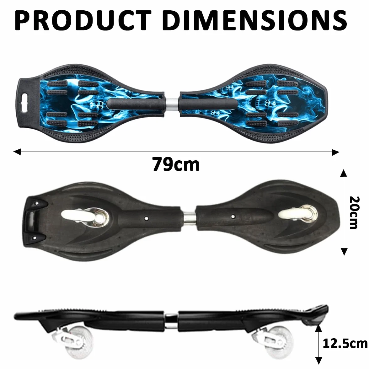 ERNAN Waveboard Infantil con Ruedas LED, Torsion Skateboard Double Deck para Niños