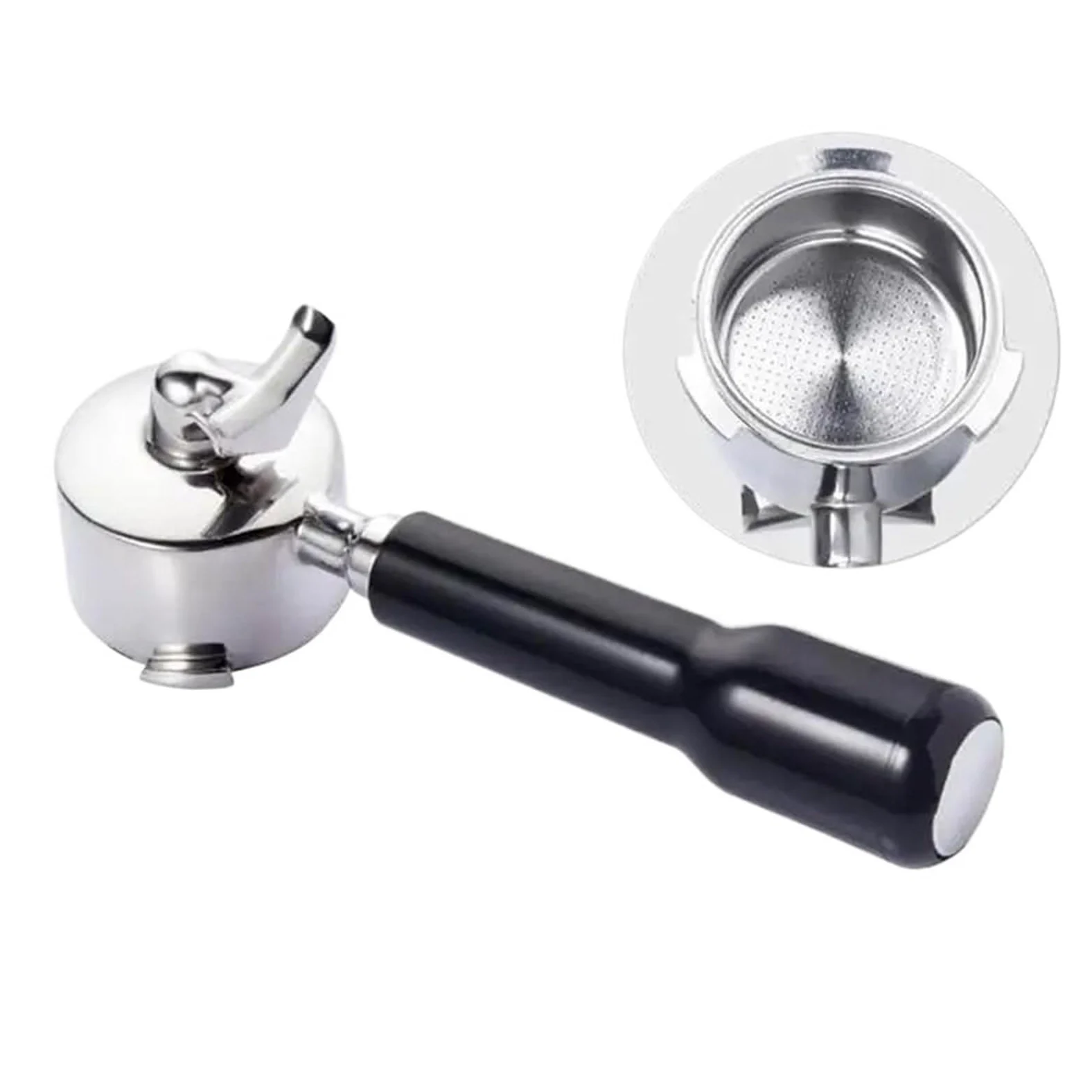 Portafiltro De Café De 51Mm Con 3 Orejas Y Doble Boquilla, Compatible Con Mango DeLonghi, Dedica EC680/EC685/EC785/EC820/EC850/EC860