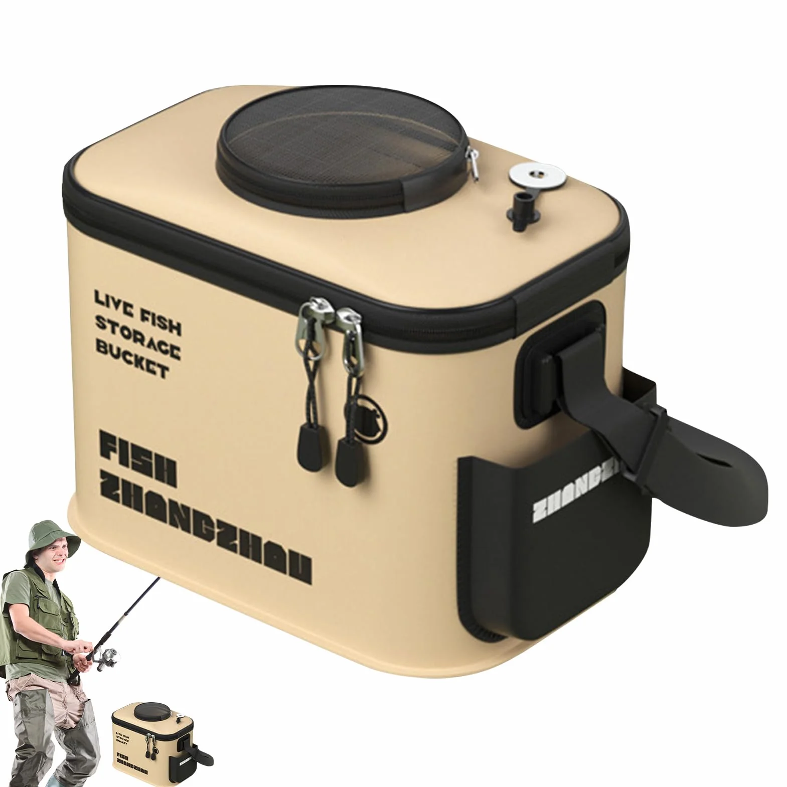 Cubo Plegable para Peces EVA Multifuncional para Lagos, Arroyos