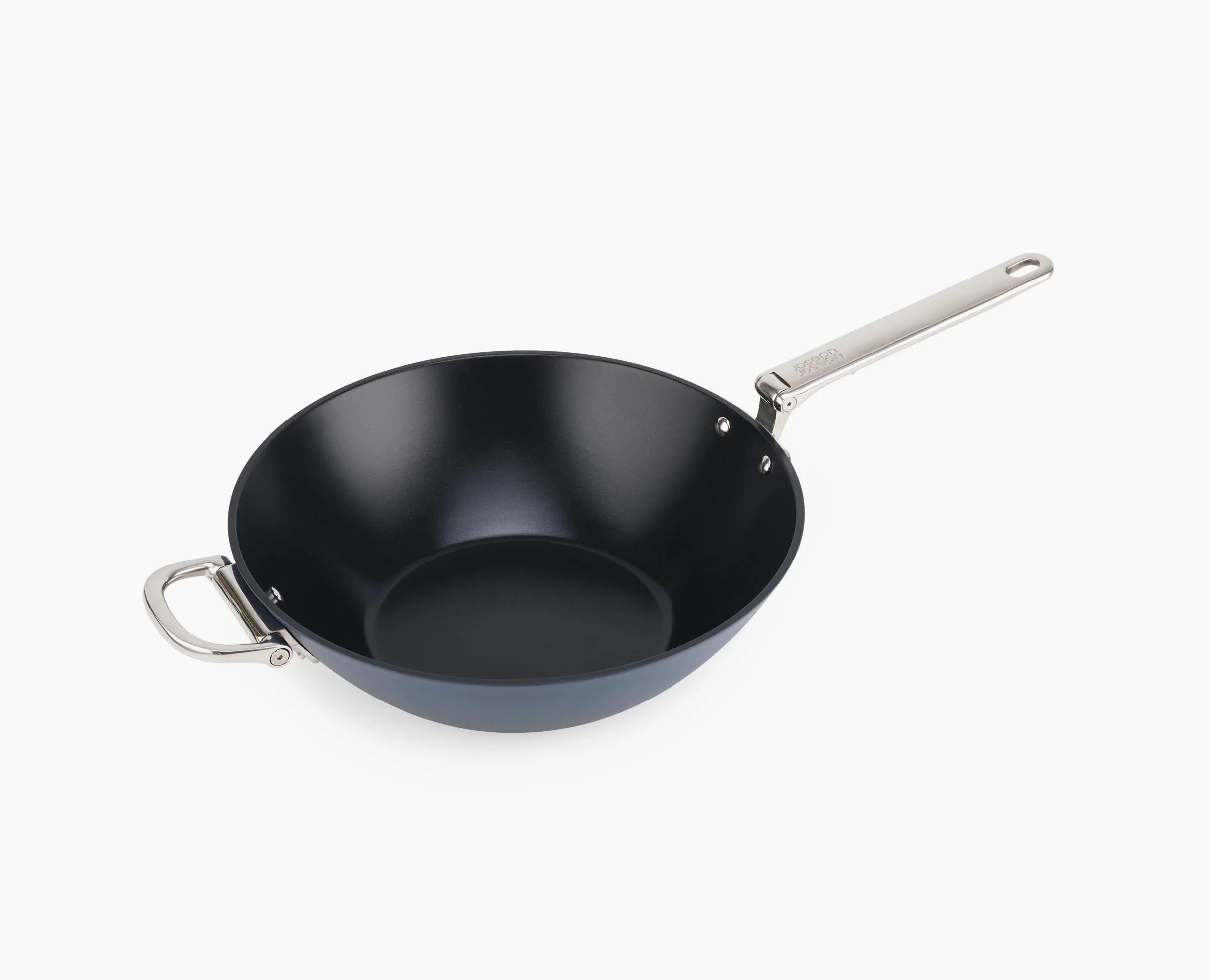 Joseph Joseph Space Wok 32cm con Tapa, Mango Plegable, Ahorro de Espacio, Inducción y Horno, Revestimiento Cerámico