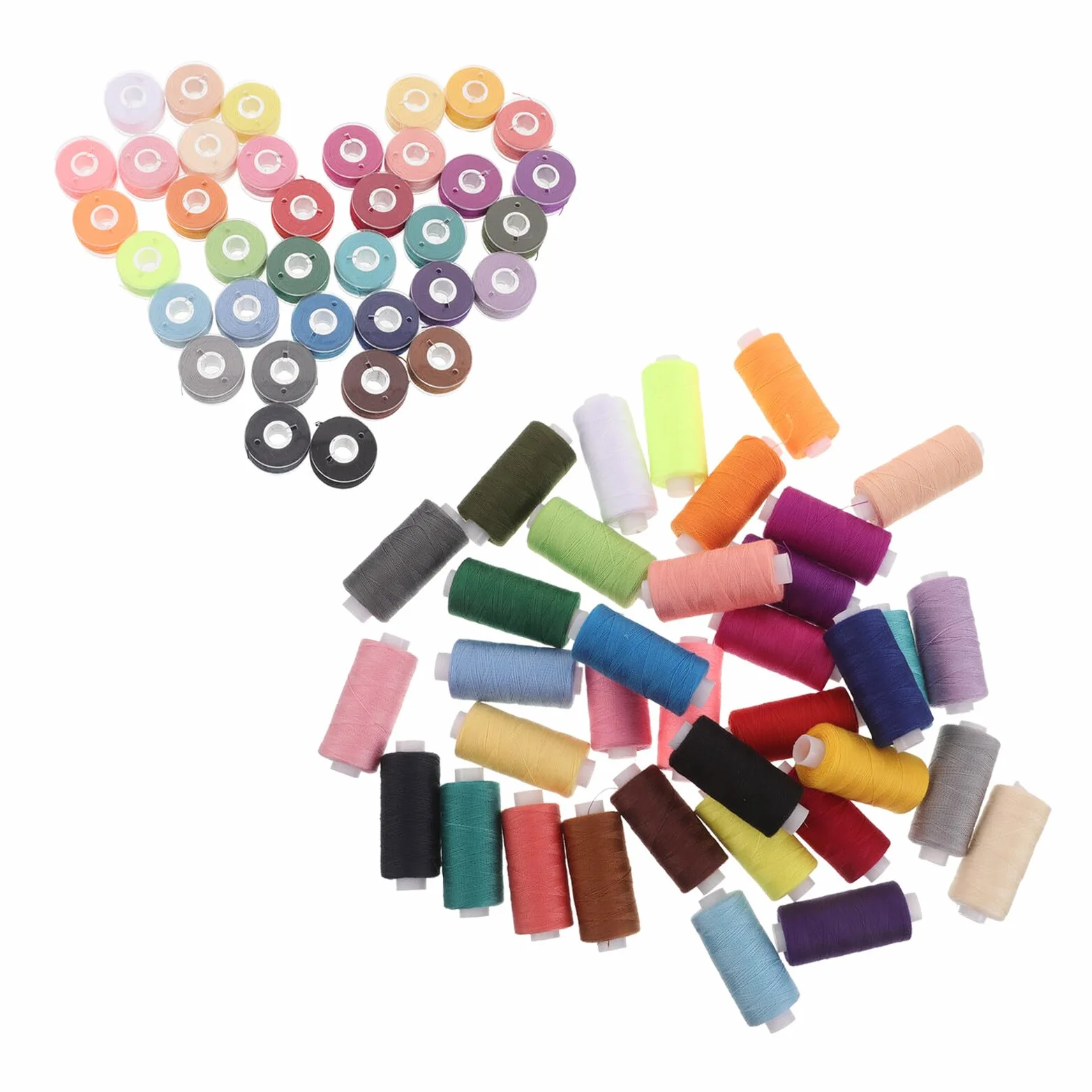 jojofuny Juego de Hilo de Coser de Poliéster 400 Yardas, 36 Colores Bobinas Preenrolladas para Máquina y Costura Manual, Kit de Bobinas para Bordado y Manualidades, Hilos Duraderos