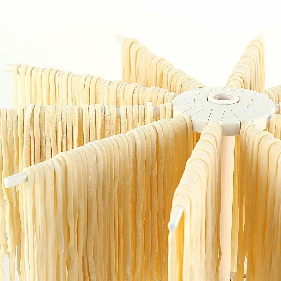 Secador Pasta 10 Ramas Fideos Plegables Estante de Secado Estable Fideos Hechos a Mano Soporte para Colgar Utensilios de Cocina Pasta Casera Gadget