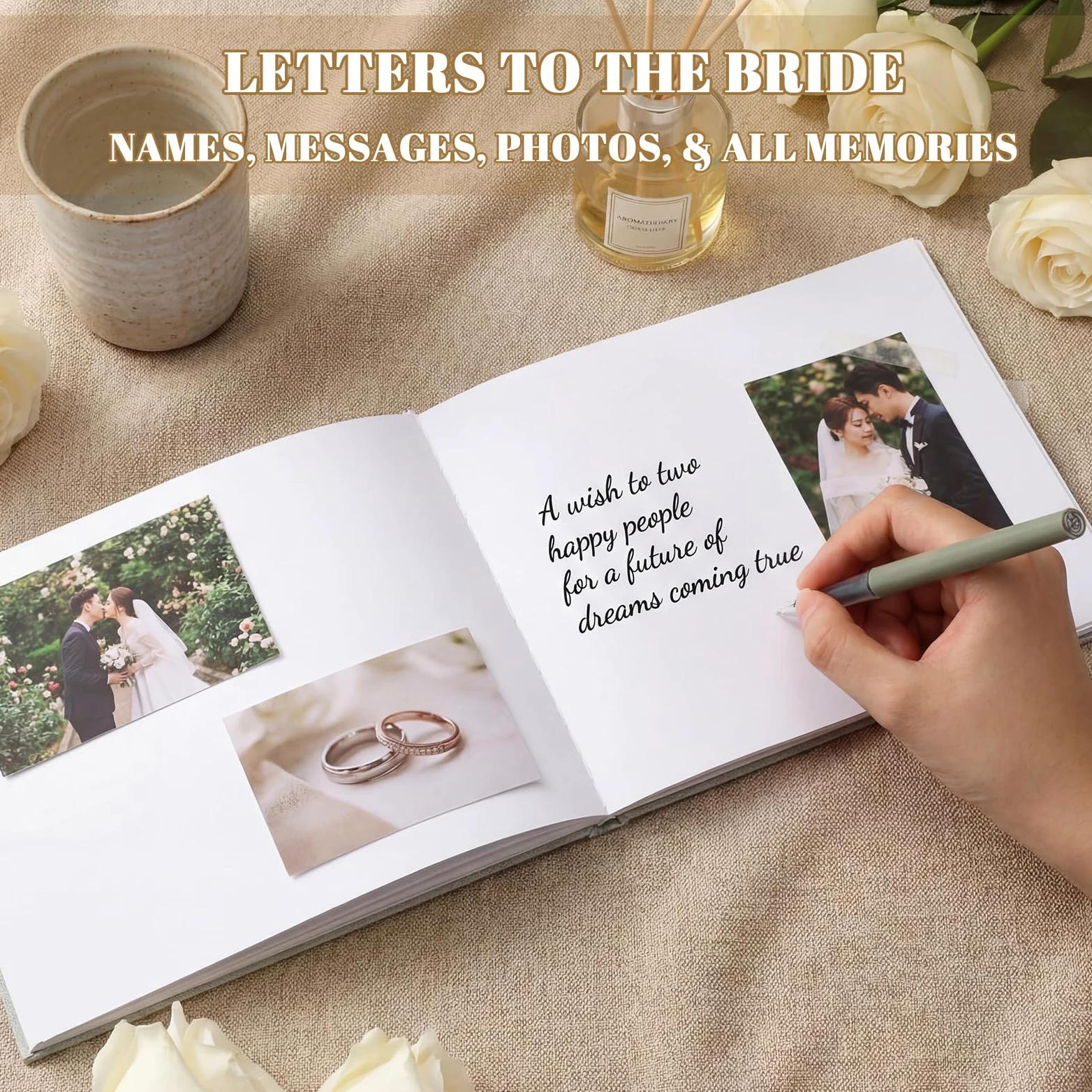 Álbum de firmas de boda 21.6 x 17.8 cm libro de invitados recuerdos
