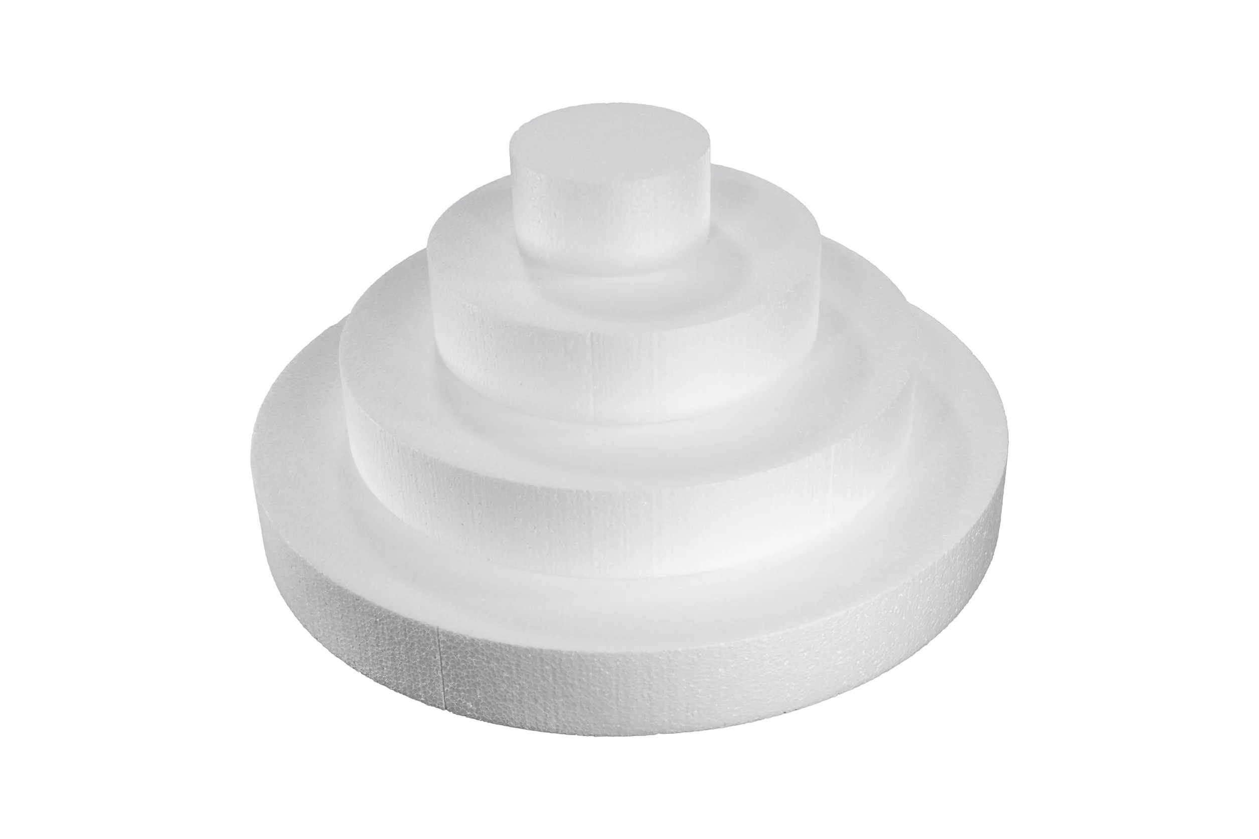 Kit Base de Tarta Forma Circular de 4 Alturas (10/20/30/40cm) de poliestireno