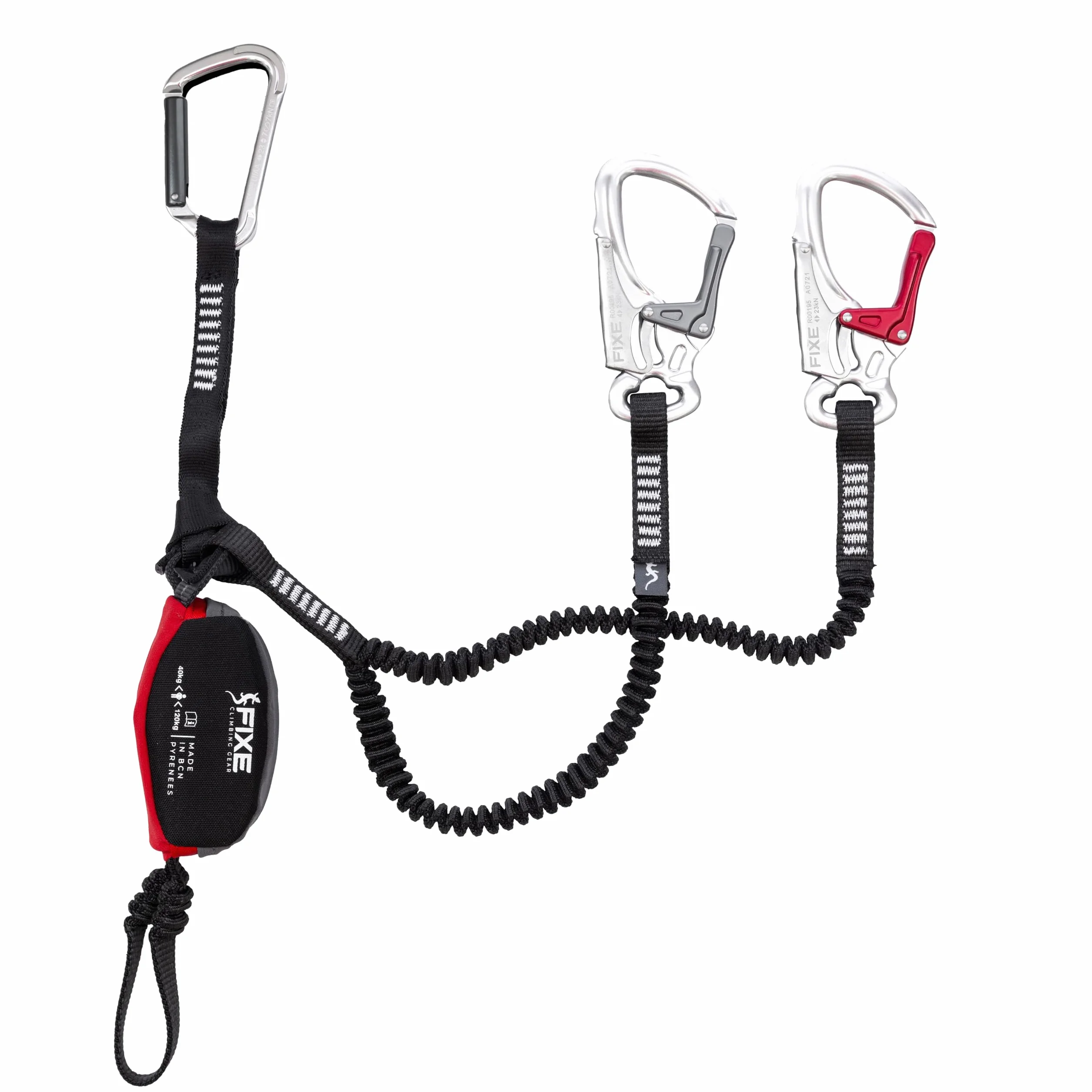 FIXE Ferratum Pro Disipador via ferrata Kit via ferrata con mosquetón y bolsa Cinta de anclaje escalada