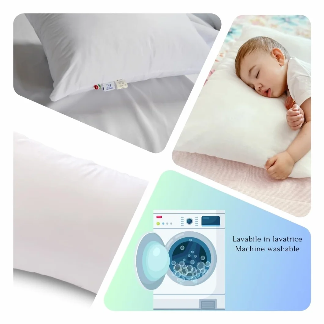 GM Almohada 40x30 100% algodón hipoalergénico blanco Lavable