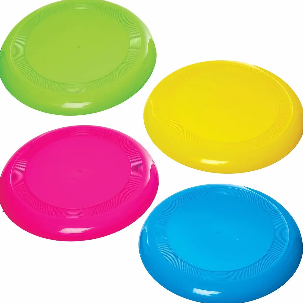 Baker Ross FN152 Discos Voladores Frisbee Grandes Pack de 4 Juguetes de Jardín Verano