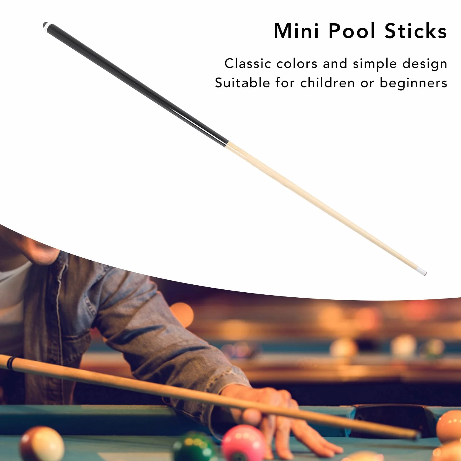 Palos de Billar de 120cm con Punta de 12mm para Niños y Adultos, 2 Piezas