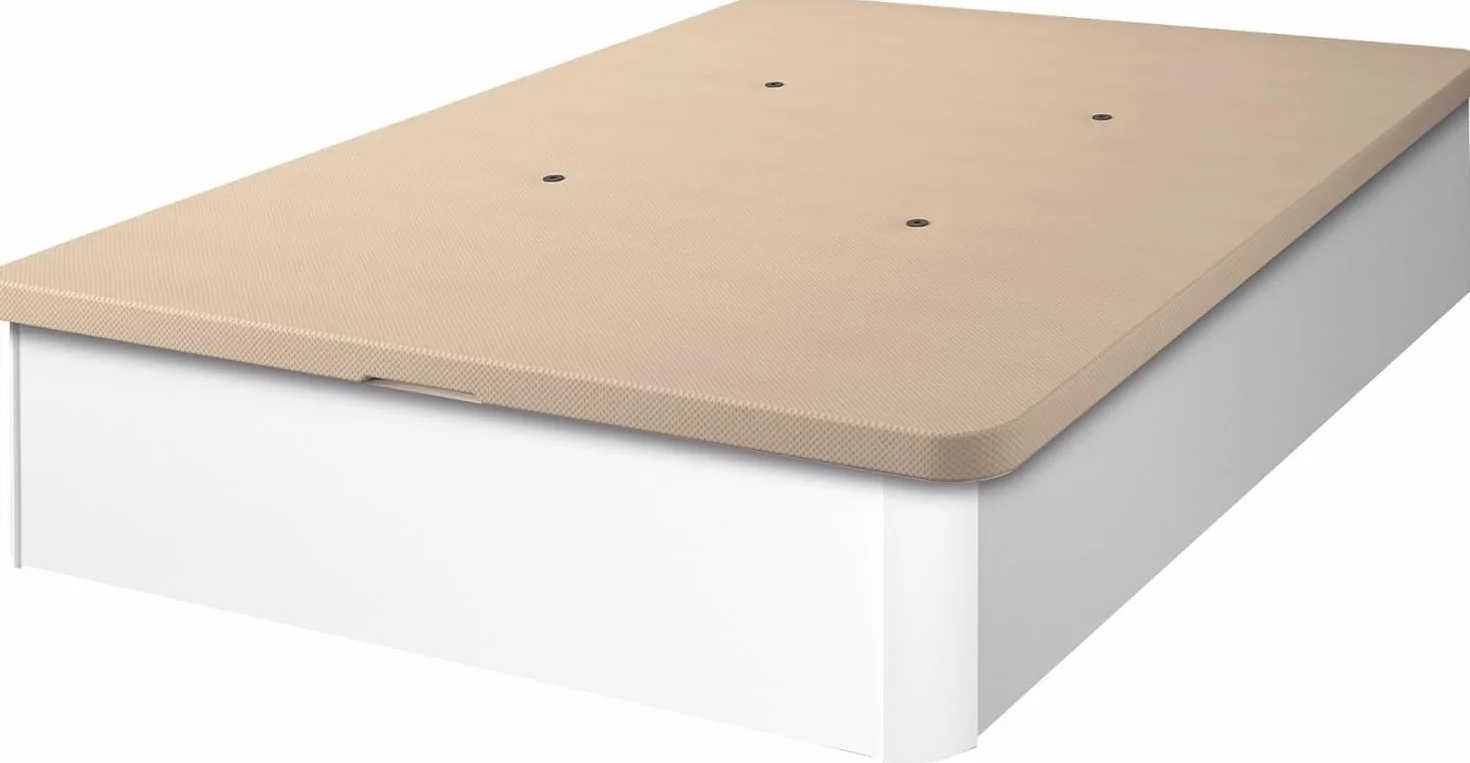 SHIITO | Canapé Ester con Amplio Almacenaje | Tapa Transpirable 3D y Ventilación con 4 Válvulas | Comodidad Premium a un Precio Inmejorable | Acabado Blanco - 90x190 cm