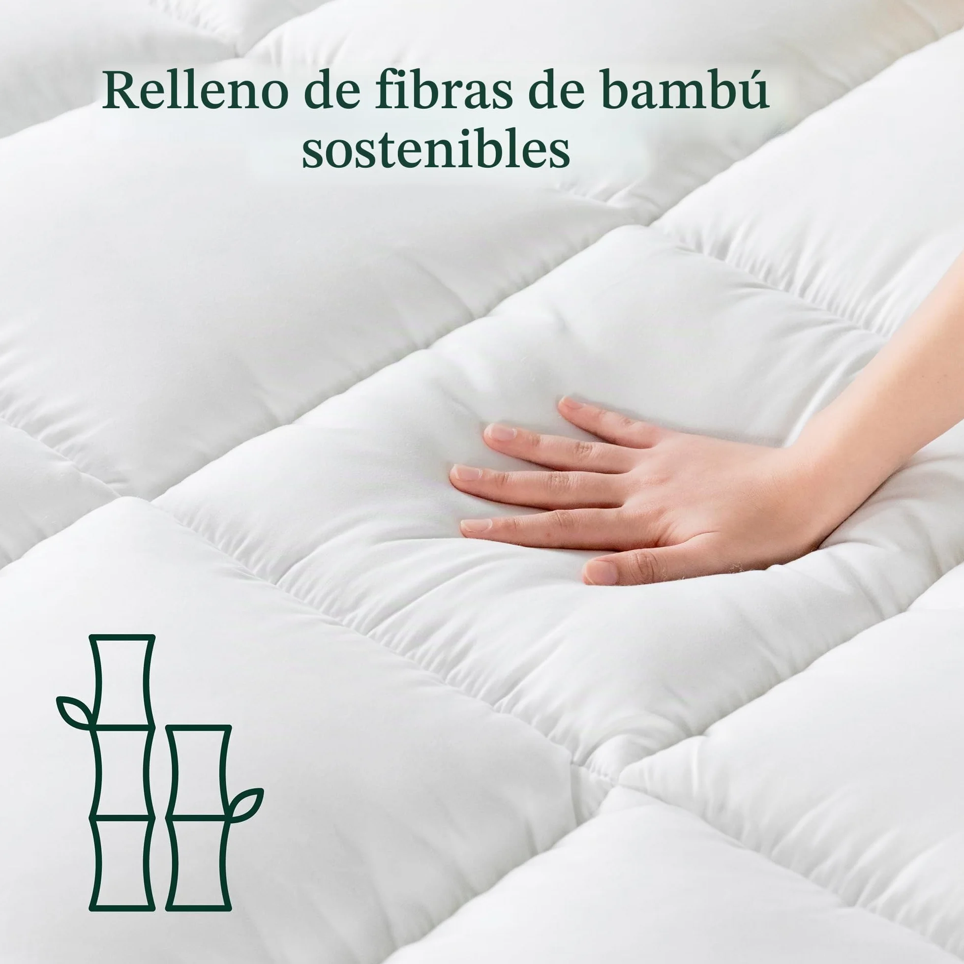Zinus Mattress - Topper (poliéster, 200 x 90 cm), Color Blanco