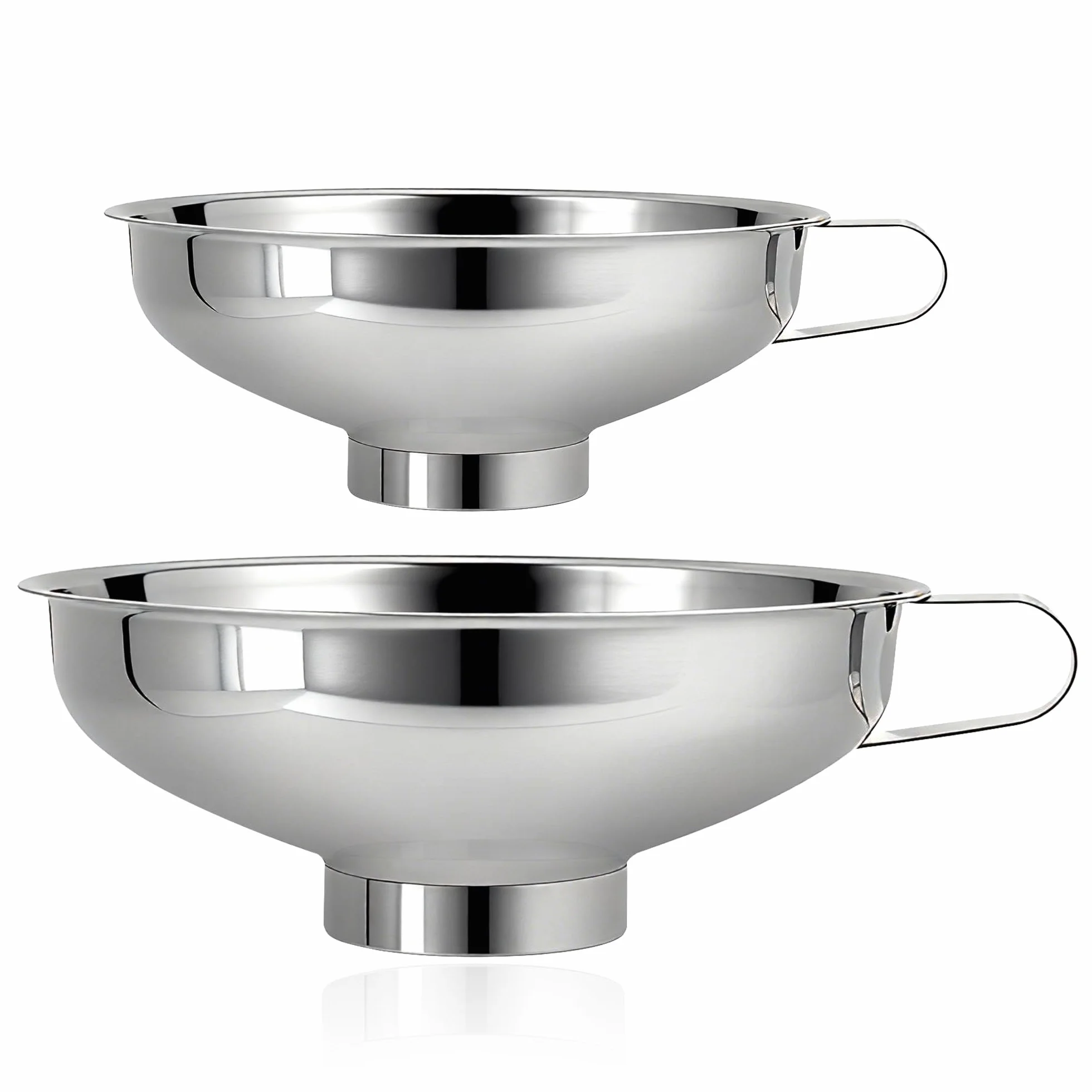 Acero Inoxidable Mermelada Embudo 2pcs Latas Anchas Juego de Embudo de Cocina Jam Canning Funnel para el Transporte de Líquidos Aceites Polvos Frijoles