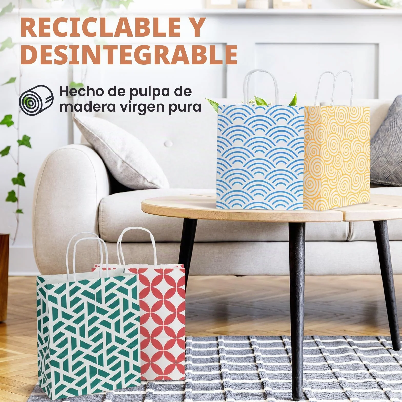 Parmedu Conjunto de Papel Regalo Colores Variados: 24 Bolsas de Regalo con Asas en Tamaño óptimo 21,5*10*26CM, Bolsas para llevar Engrosadas para Navidad, Festivales, Cumpleaños, Fiestas, Bodas, etc.