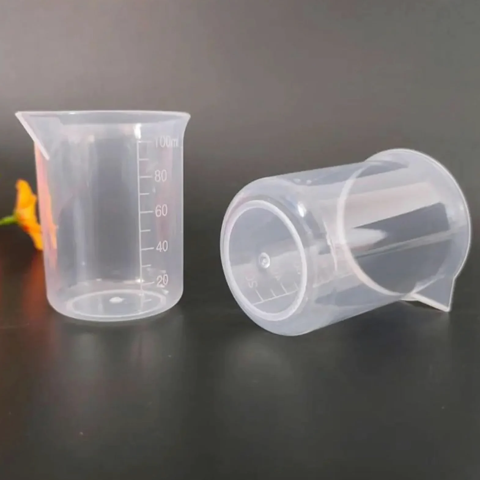 10pcs Reusable with Scale Thickened Transparent Stackable Mixing Cups Measuring Cup Graduated Cylinder Beaker Para Cocina Laboratorio(1000ml)
