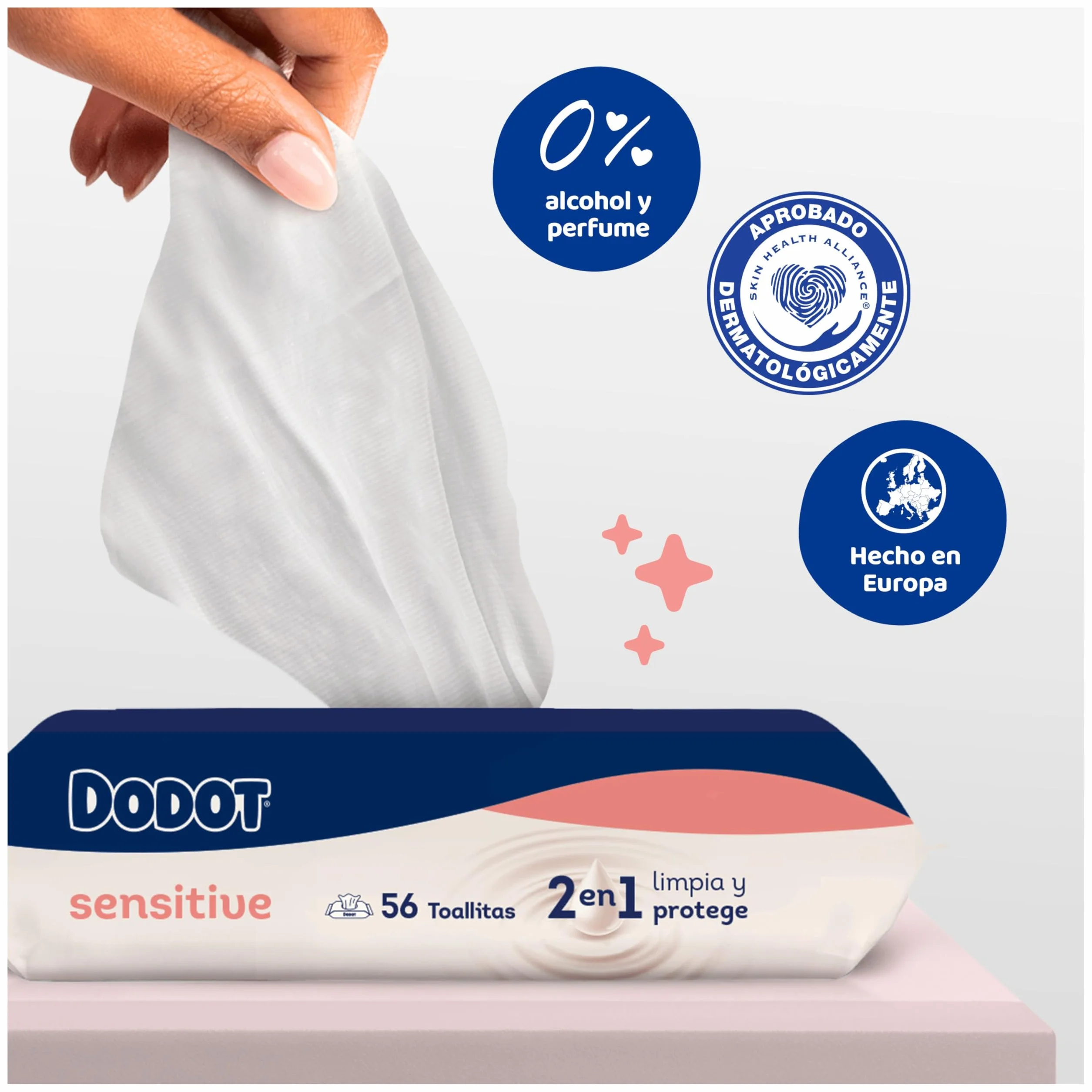 Dodot Toallitas Sensitive para Bebé, 840 Unidades, 15 Paquetes