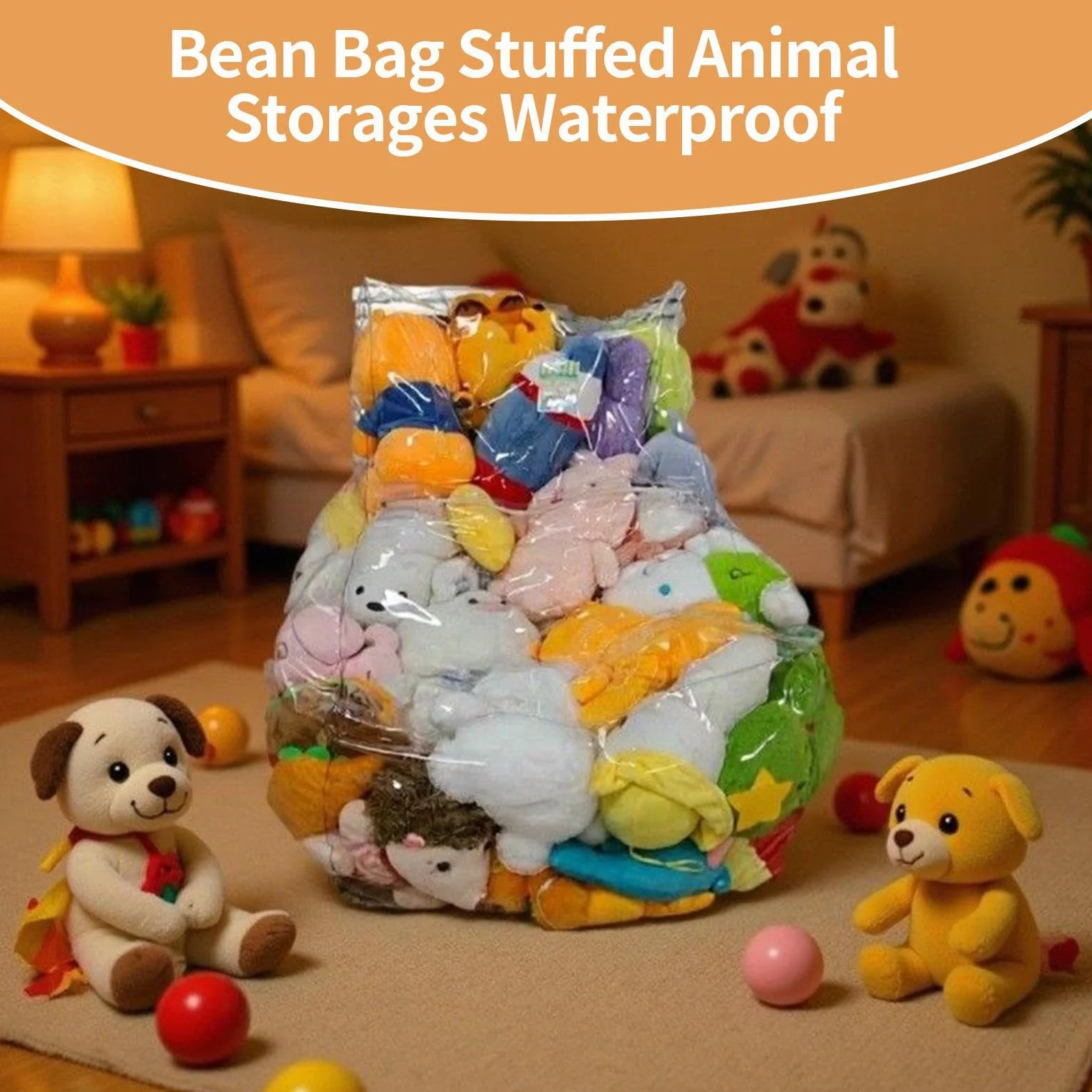 De Almohadón De Almacenamiento Para Peluches - Organizador Transparente De Juguetes De Peluche Con Forma De Sillón - Organizador Impermeable Para Juguetes En Sofá Suelo Cama Niños